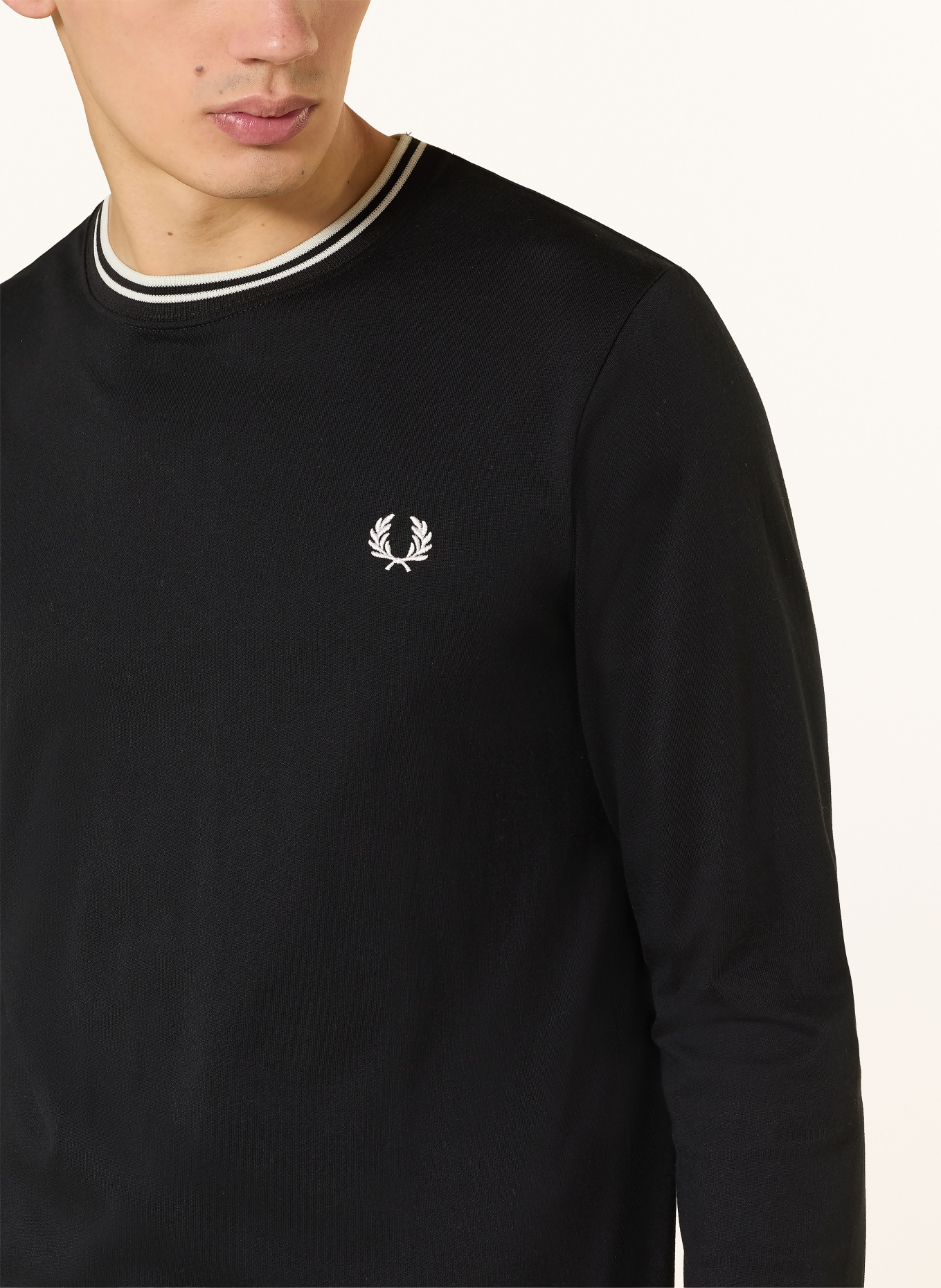 FRED PERRY Longsleeve: SCHWARZ