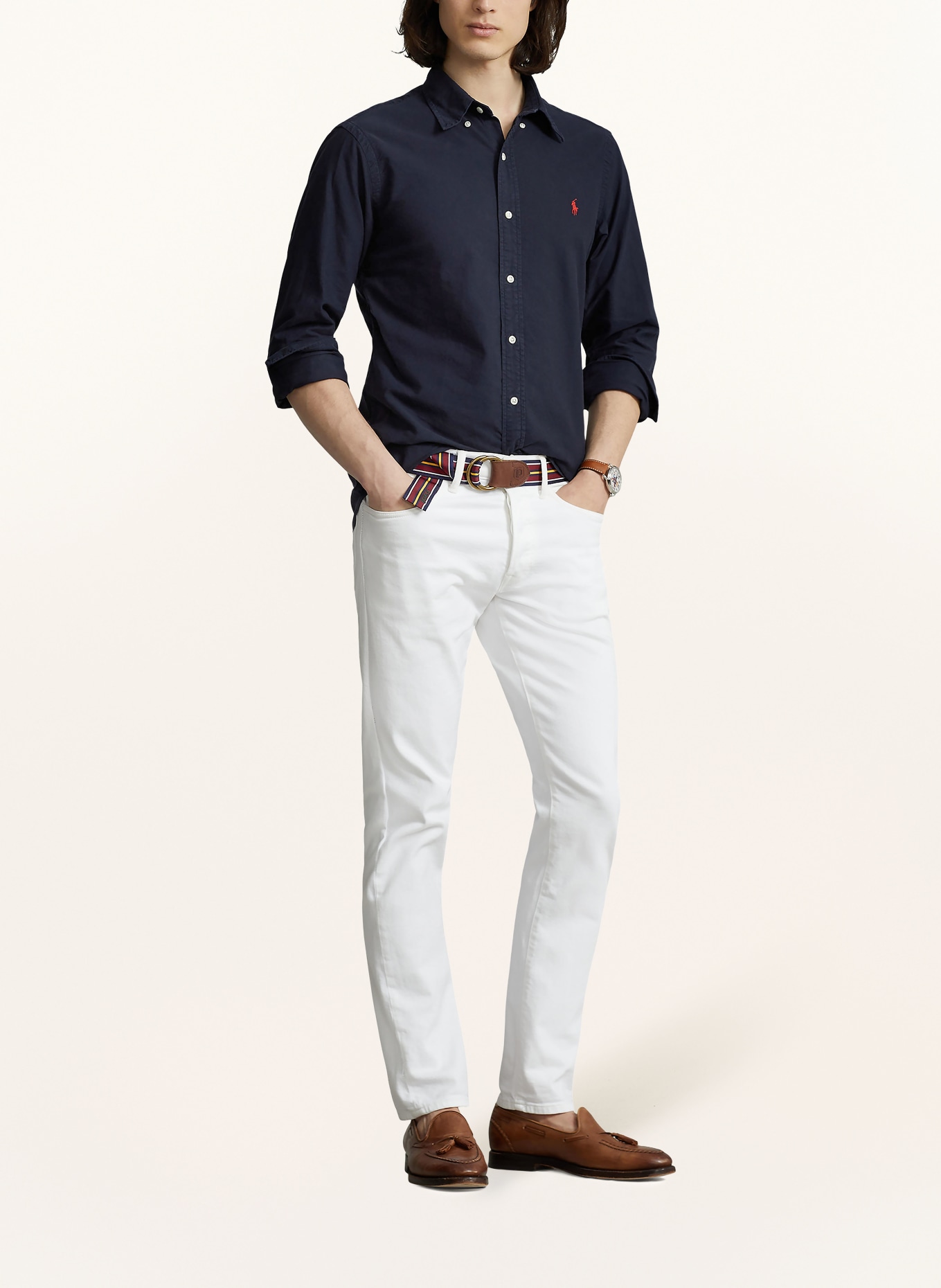 POLO RALPH LAUREN Shirt Custom Fit: DARK BLUE