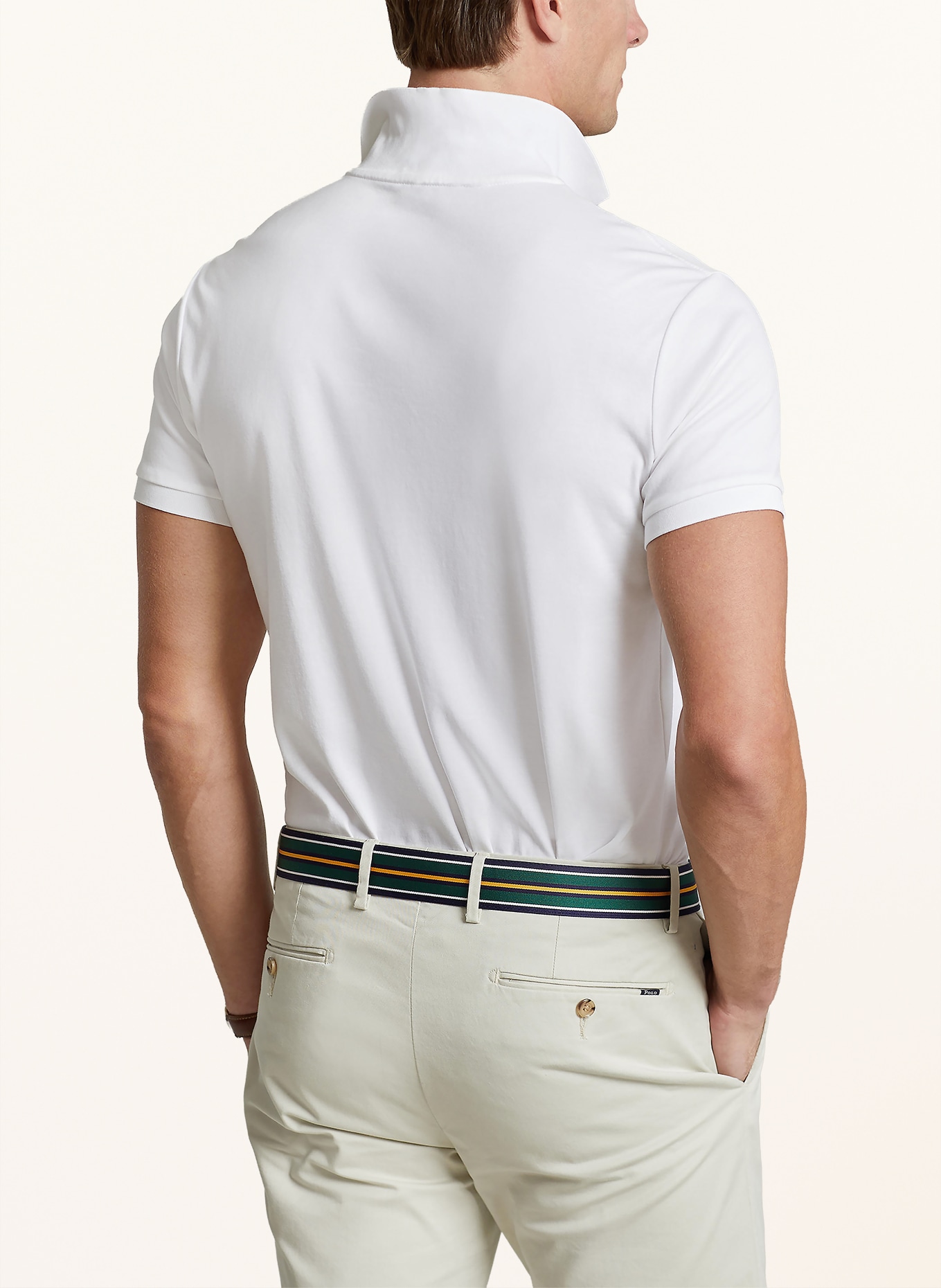 POLO RALPH LAUREN Jersey-Poloshirt Custom Slim Fit: WEISS