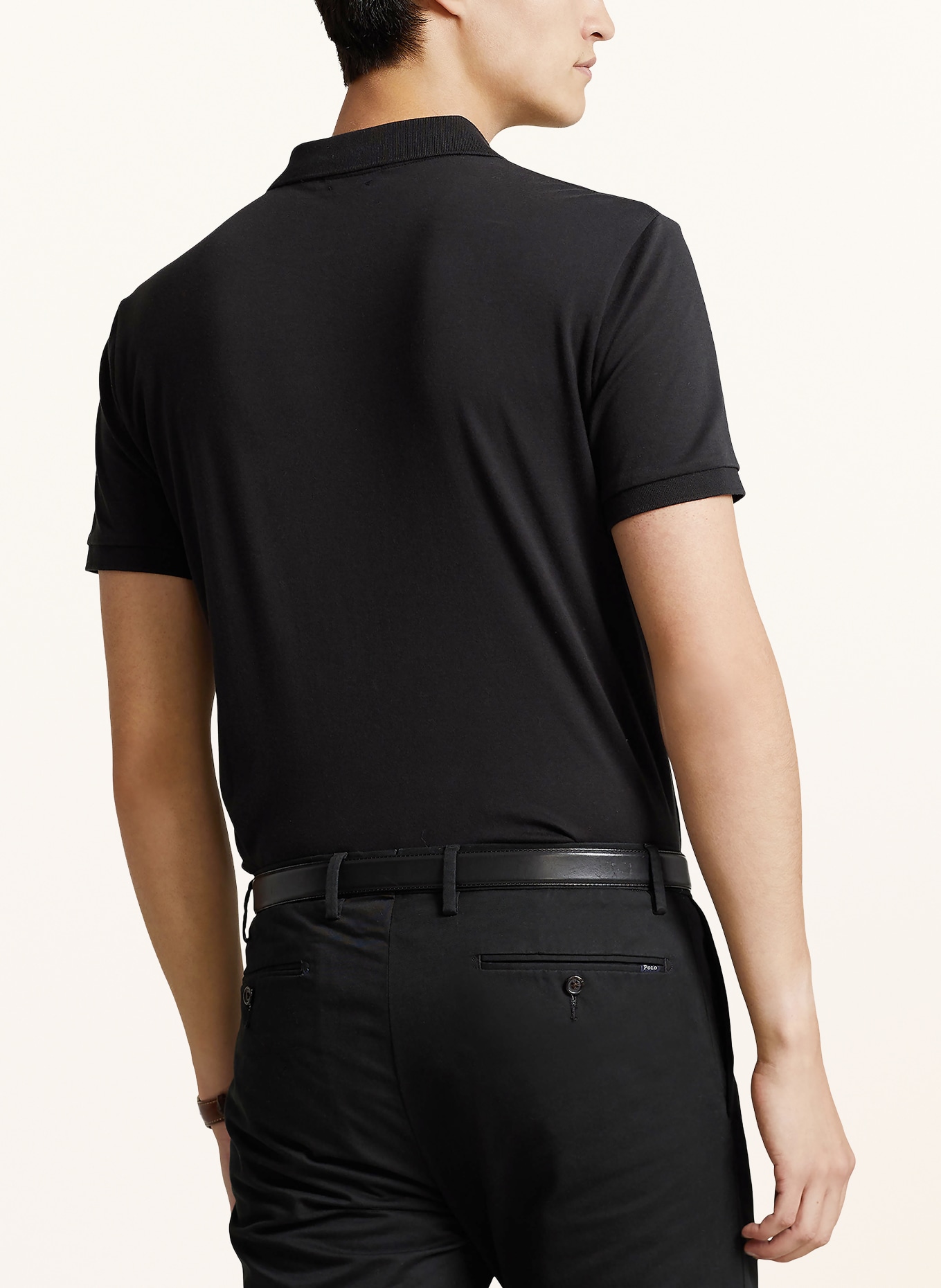 POLO RALPH LAUREN Jersey polo shirt custom slim fit: BLACK