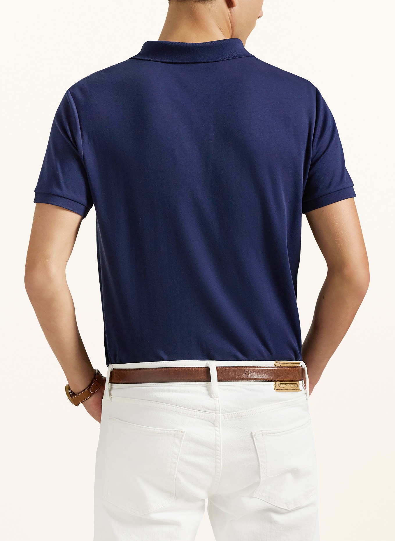 POLO RALPH LAUREN Žerzejová polokošile Custom Slim Fit: TMAVĚ MODRÁ