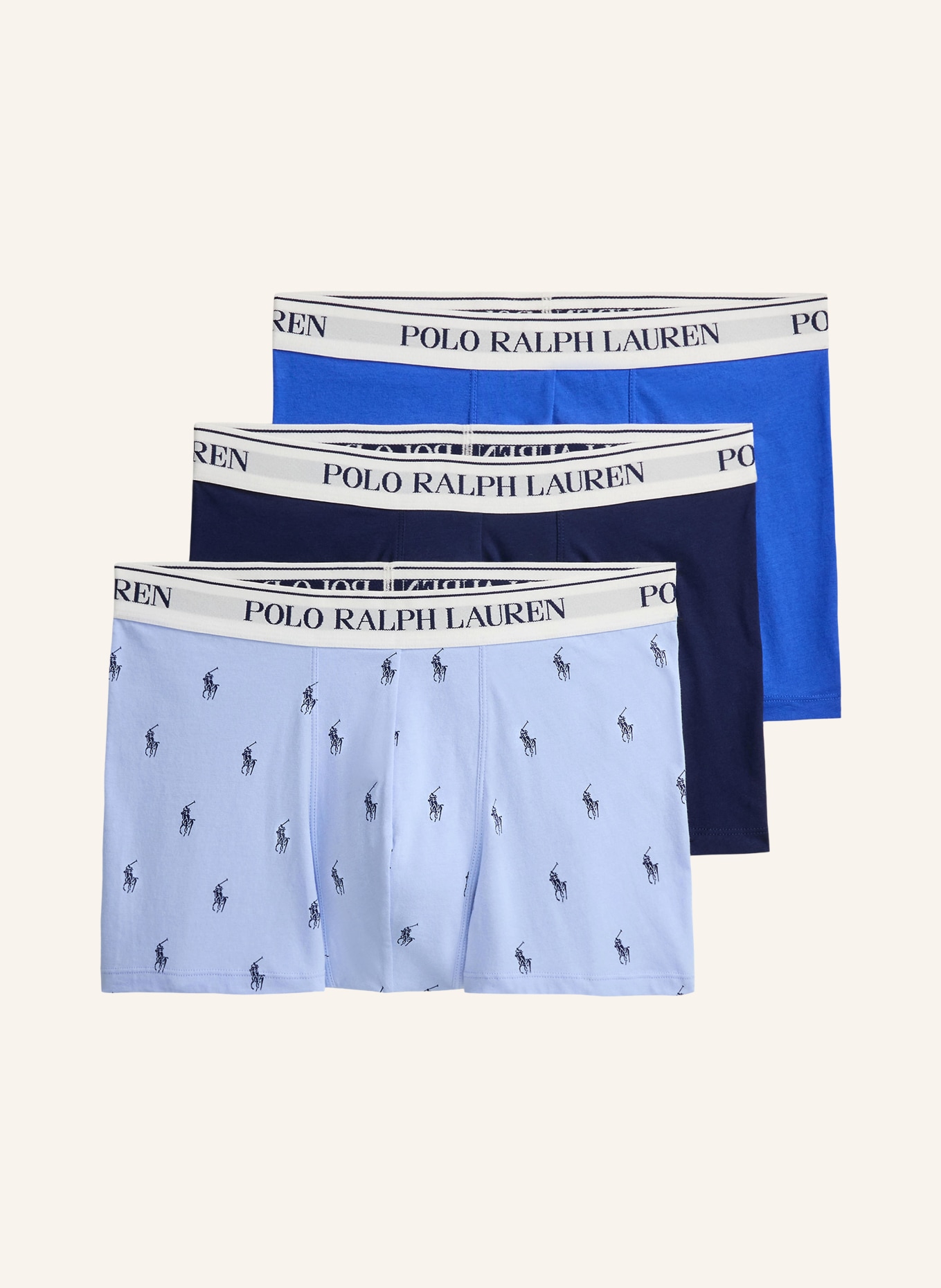 POLO RALPH LAUREN 3-pack of boxer shorts: BLUE / LIGHT BLUE / DARK BLUE