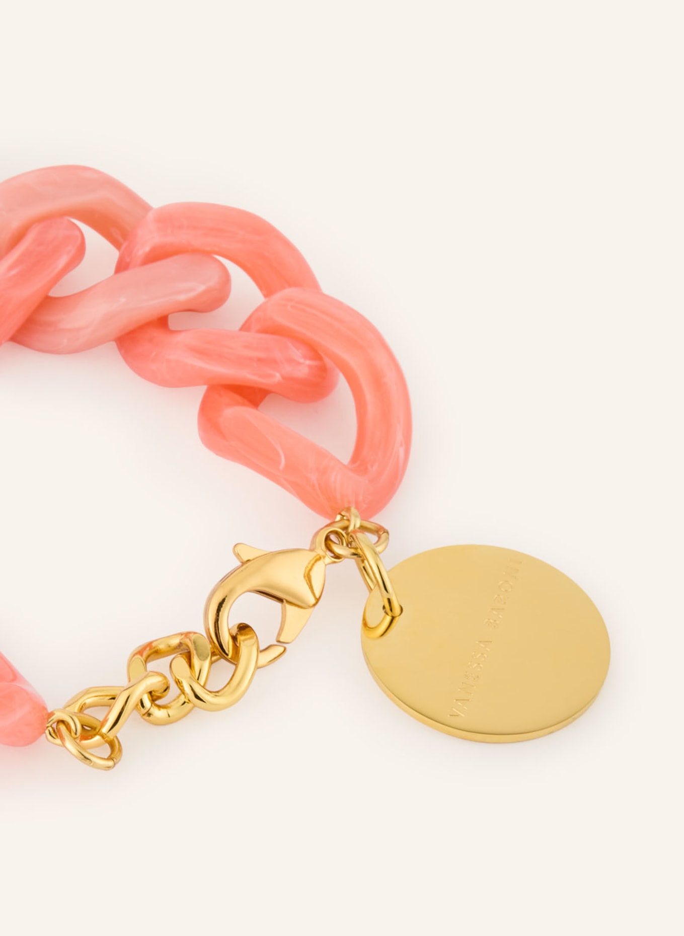 VANESSA BARONI FLAT CHAIN Bracelet: LIGHT RED / GOLD