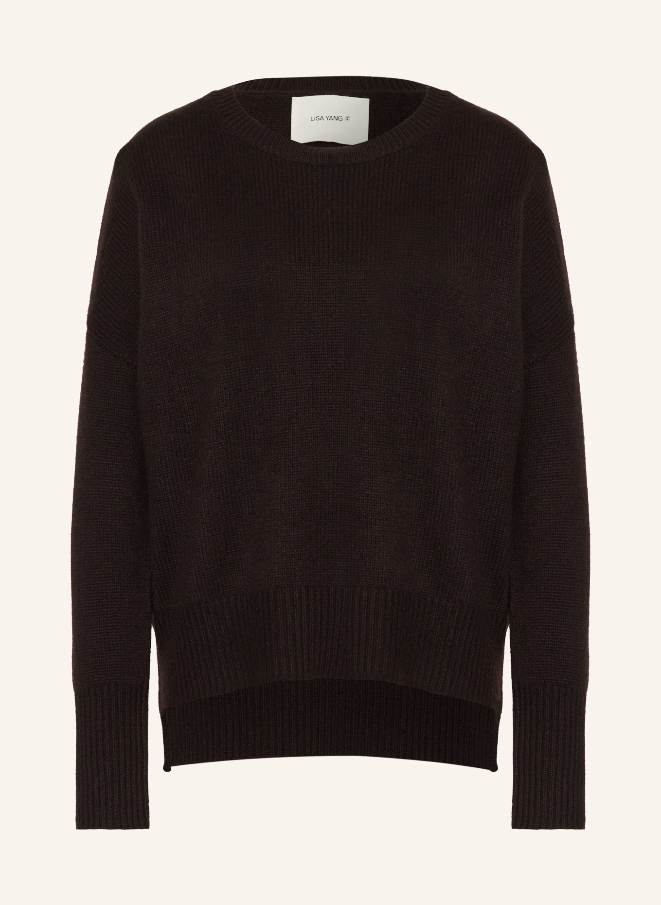 LISA YANG Cashmere sweater MILA: DARK BROWN