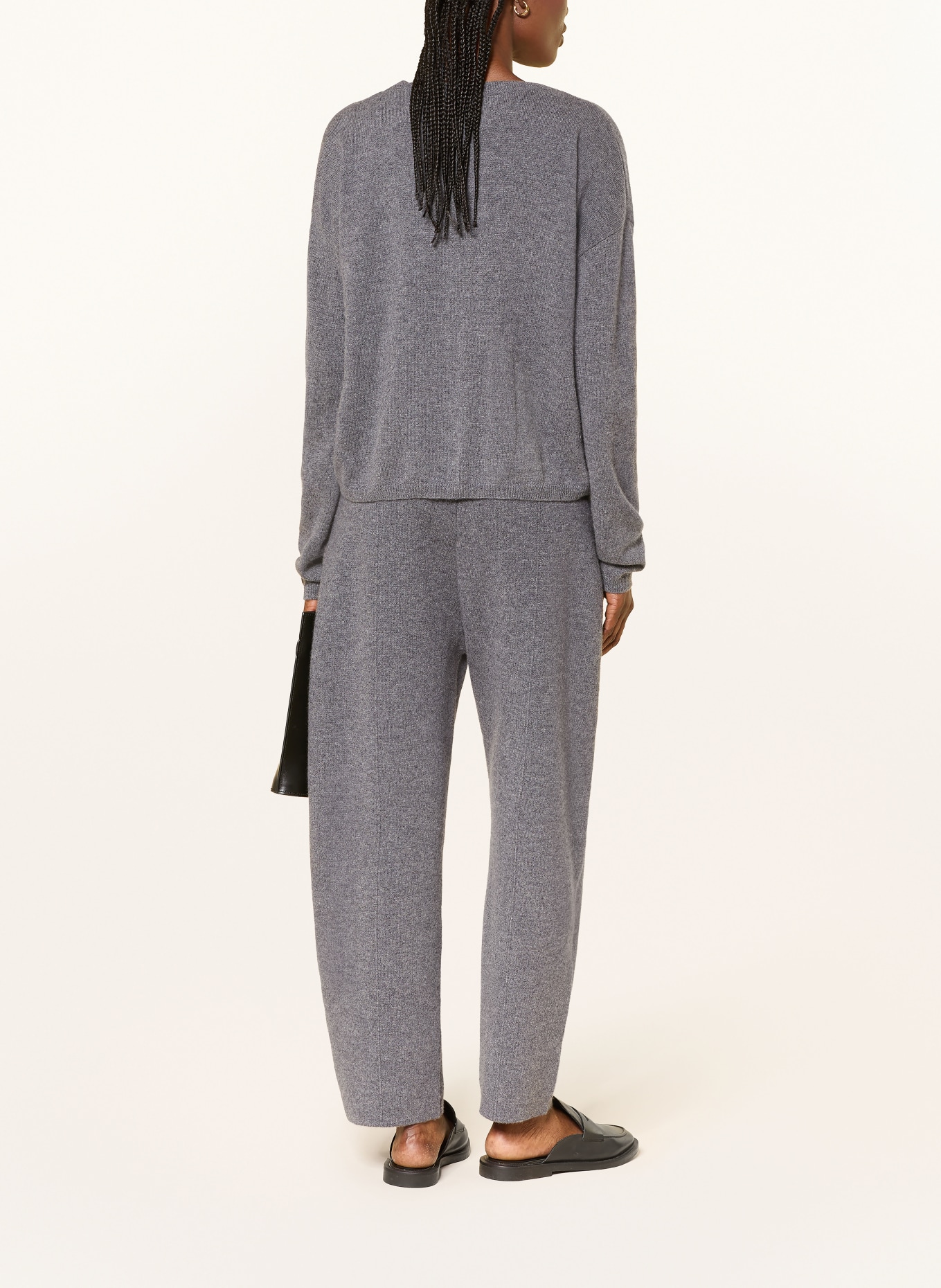LISA YANG Strickjacke ABBY aus Cashmere: DUNKELGRAU