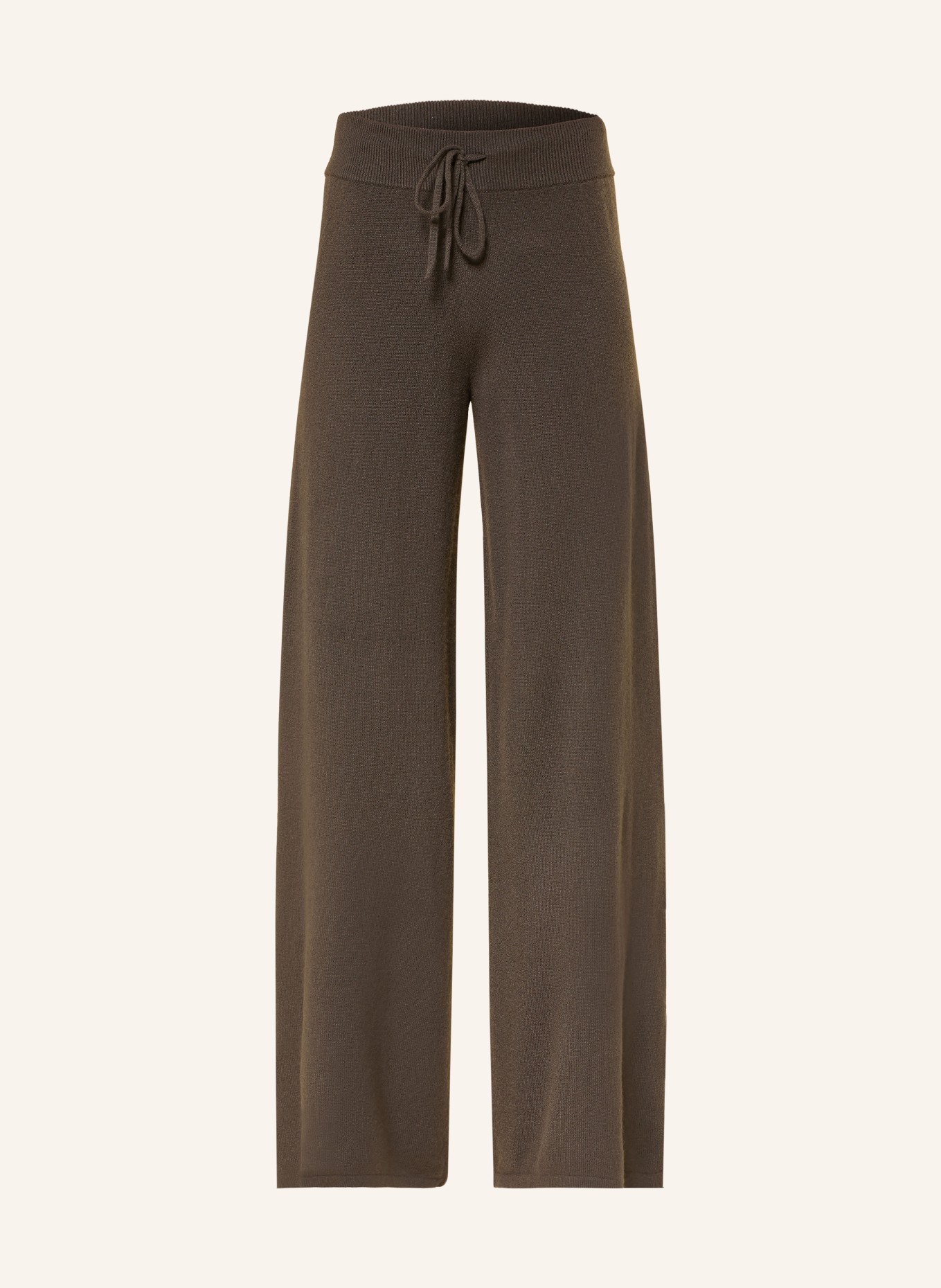 LISA YANG SOFI knit pants in jogging style made of cashmere: KHAKI