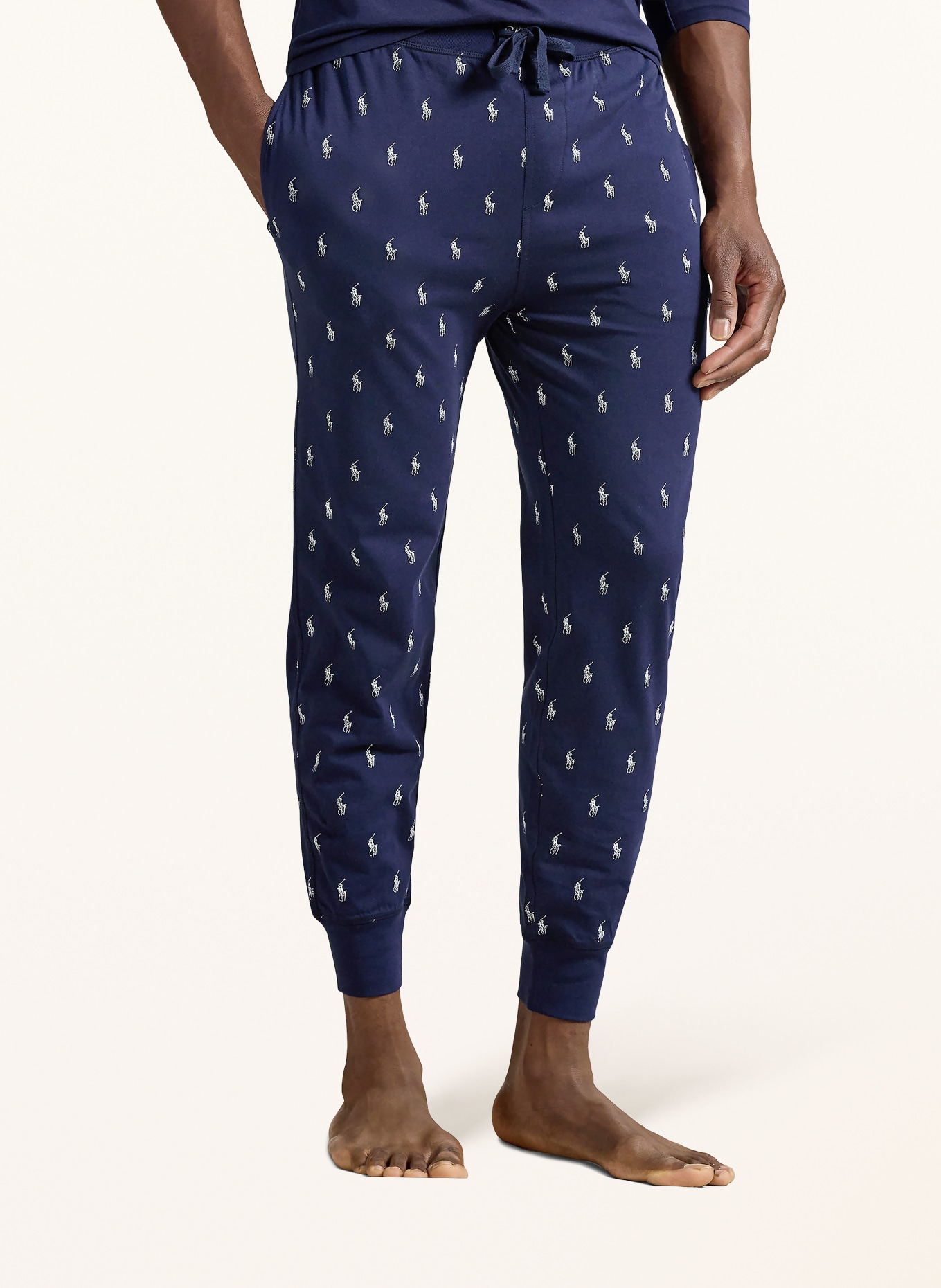 POLO RALPH LAUREN Pohodlné domácí kalhoty: TMAVĚ MODRÁ / BÍLÁ