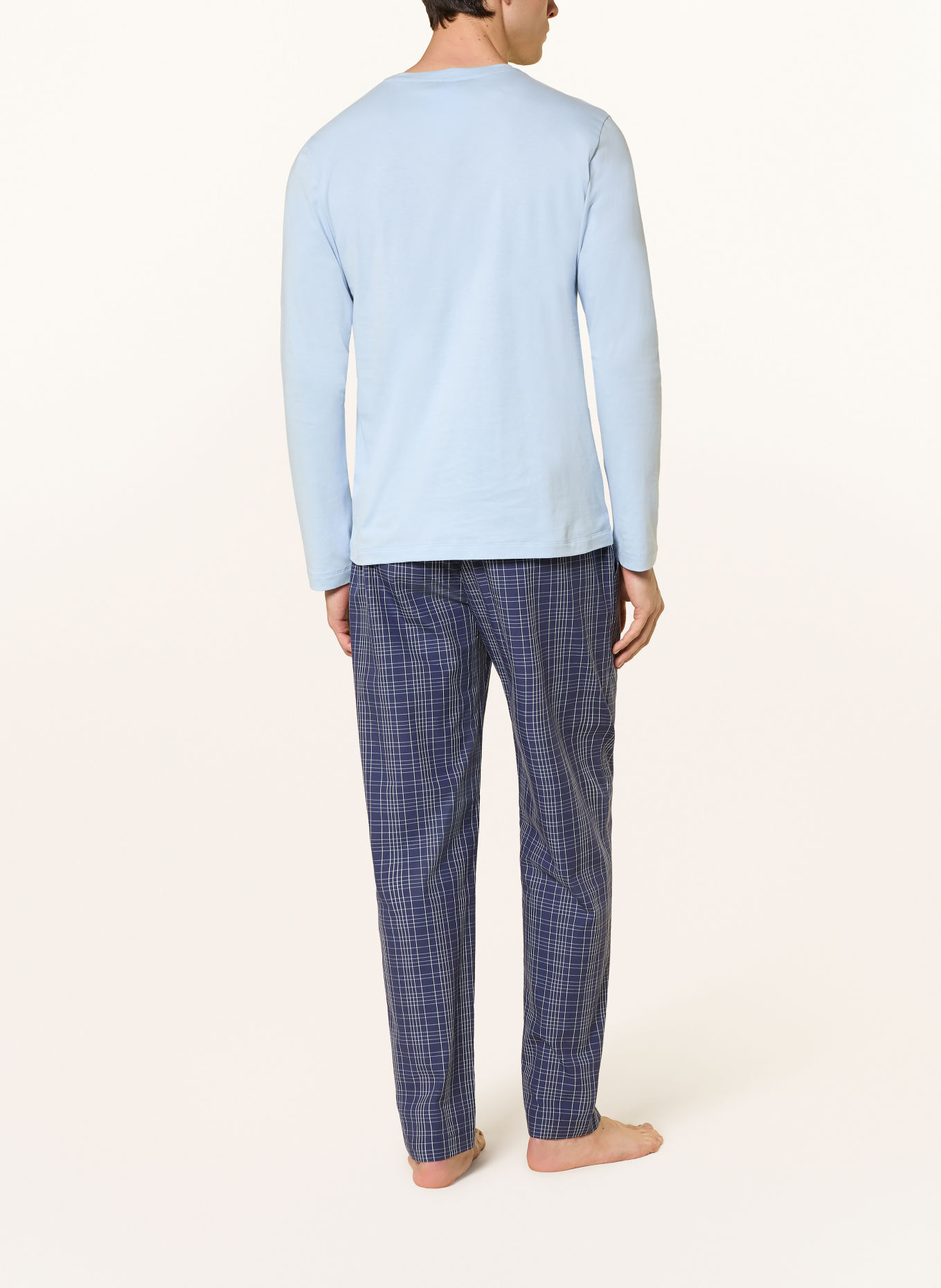 HANRO Pantalon de nuit NIGHT & DAY: BLEU / GRIS / BLANC