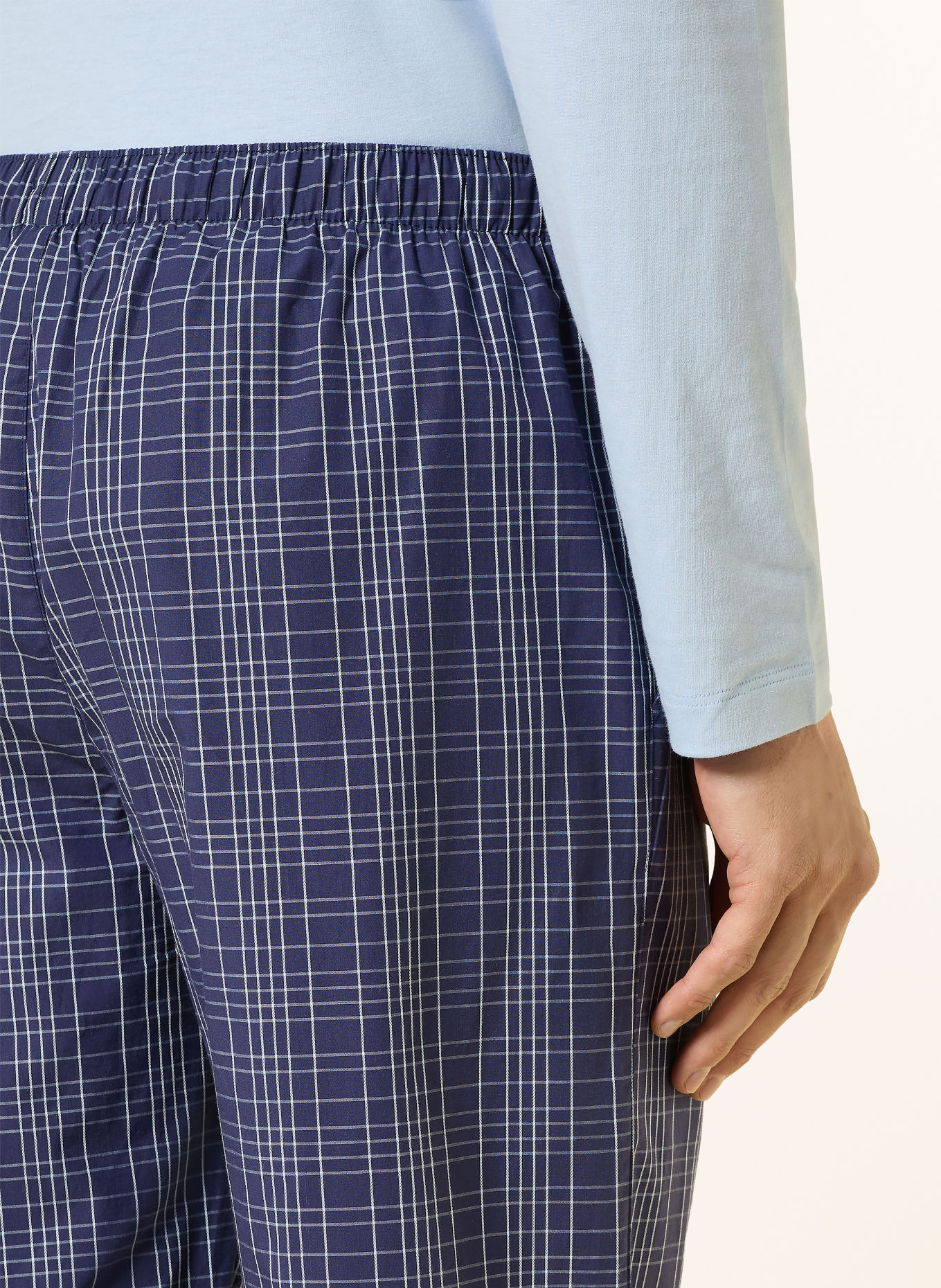 HANRO Pantalon de nuit NIGHT & DAY: BLEU / GRIS / BLANC