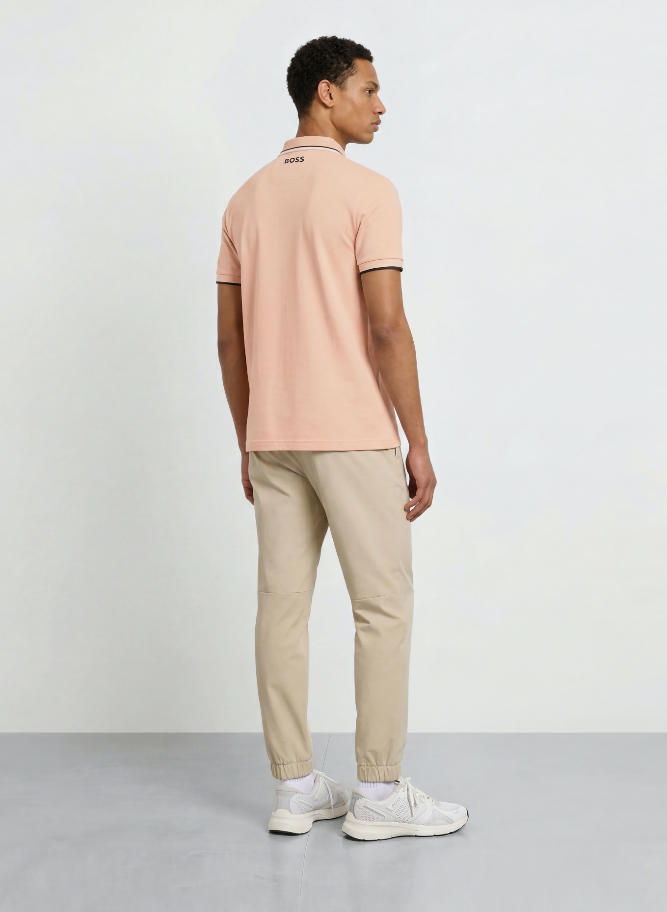 BOSS Funktions-poloskjorte PADDY PRO: ROSÉ / HVID / SORT
