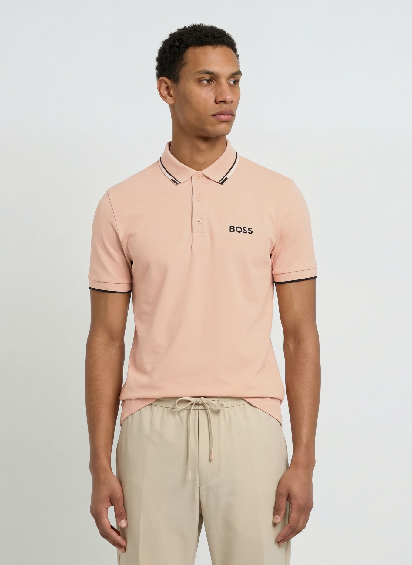 BOSS Funktions-poloskjorte PADDY PRO: ROSÉ / HVID / SORT