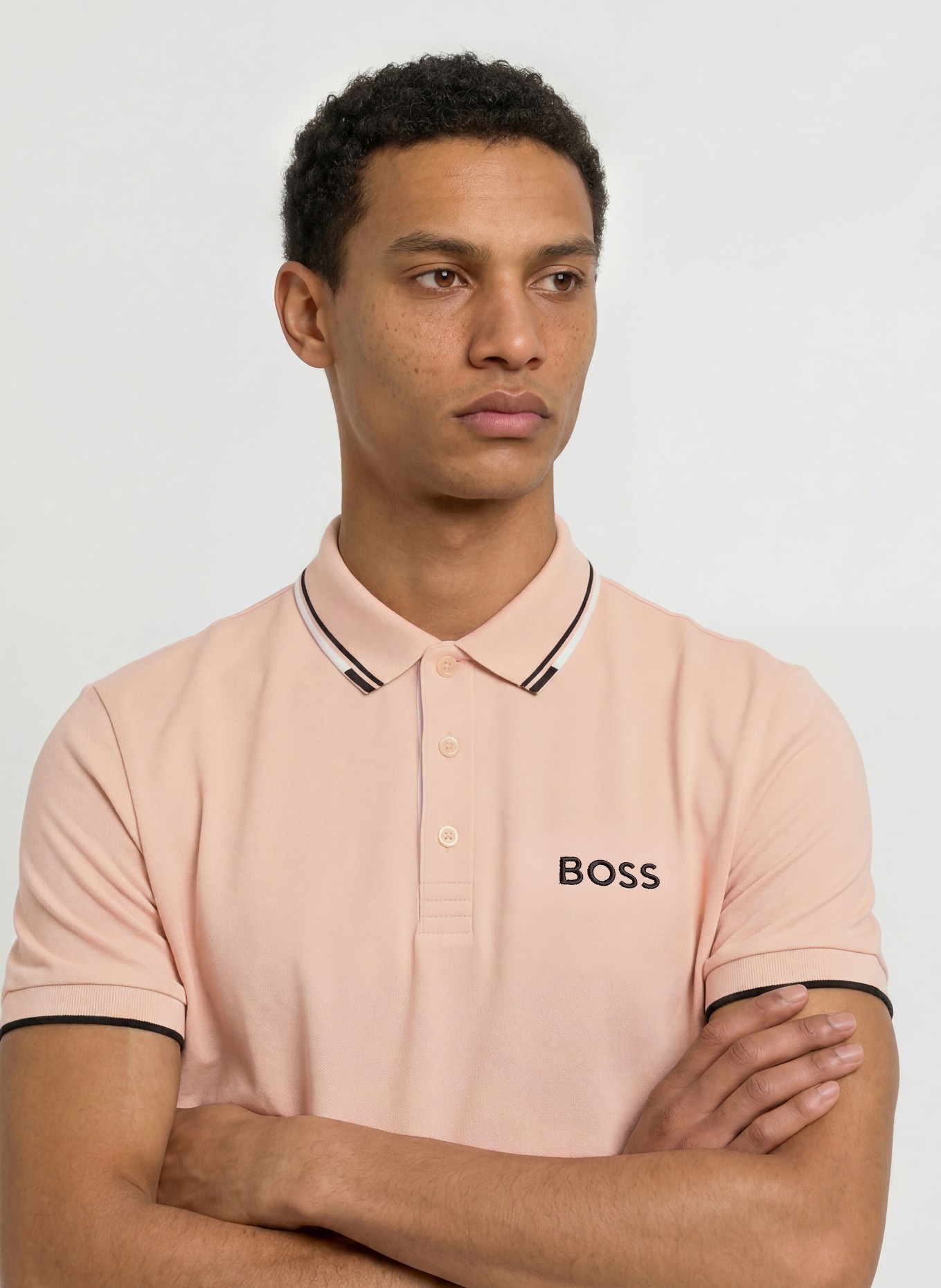 BOSS Funktions-poloskjorte PADDY PRO: ROSÉ / HVID / SORT