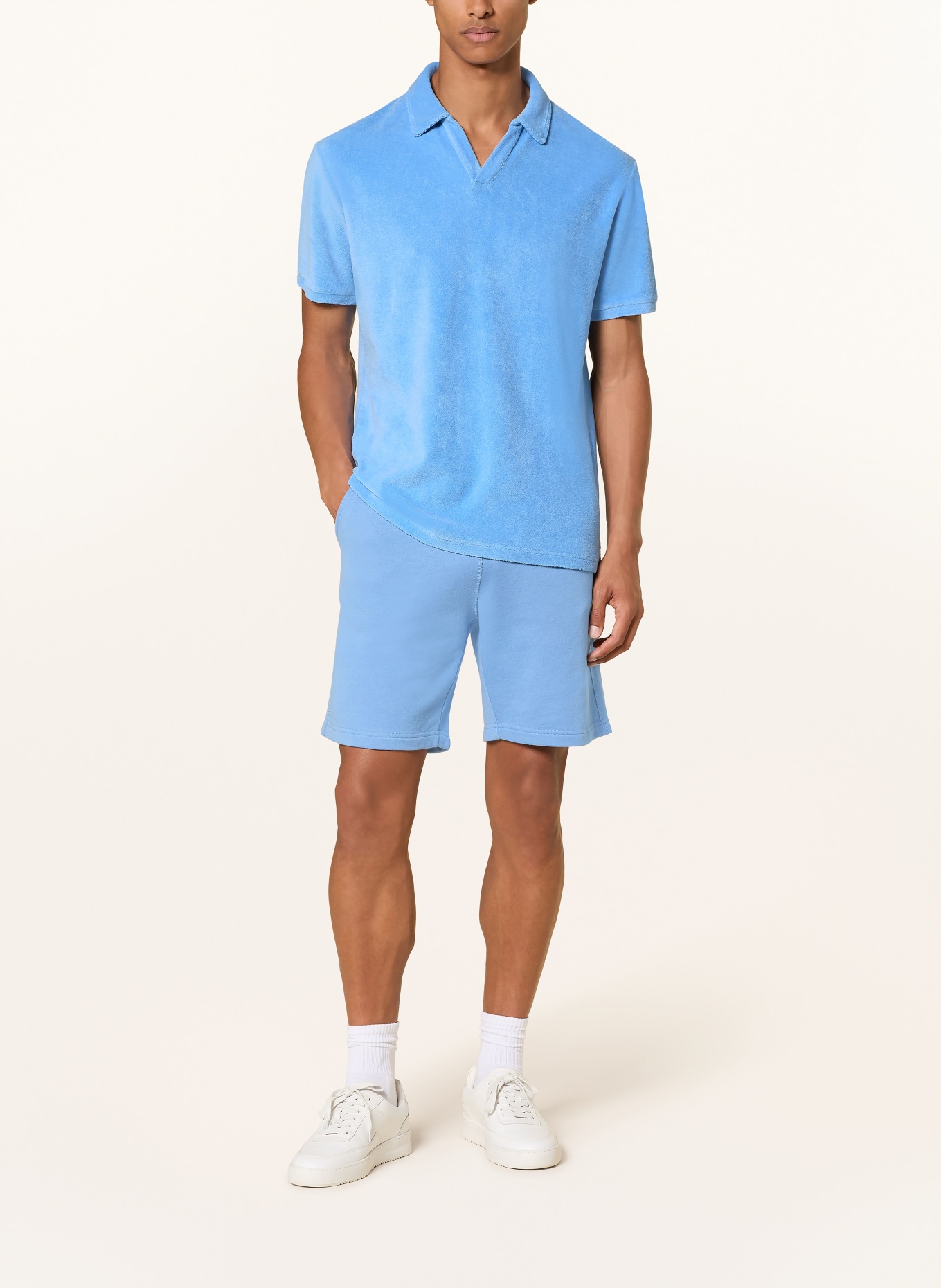 Juvia Badstof poloshirt: LICHTBLAUW