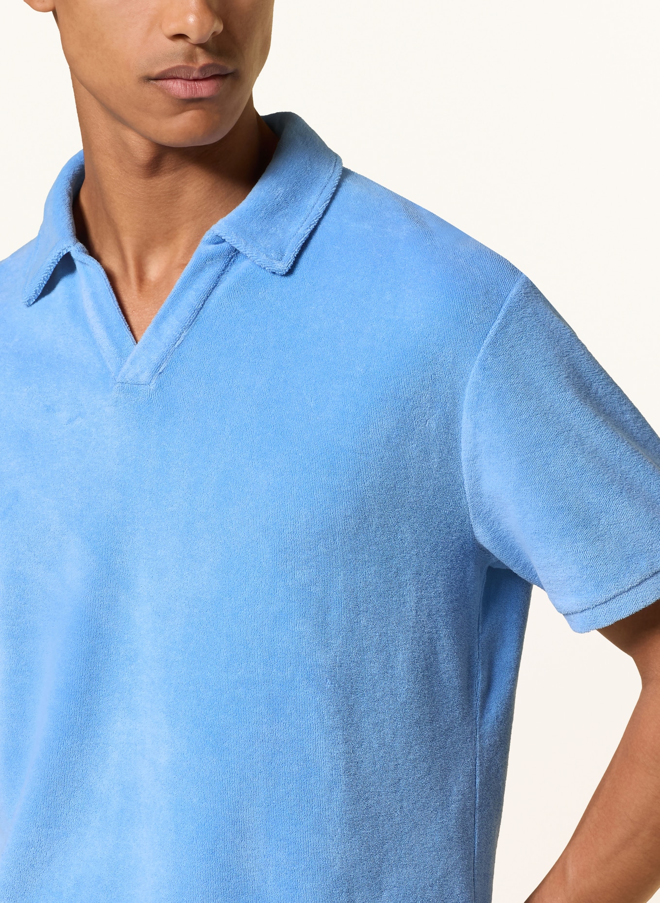 Juvia Badstof poloshirt: LICHTBLAUW