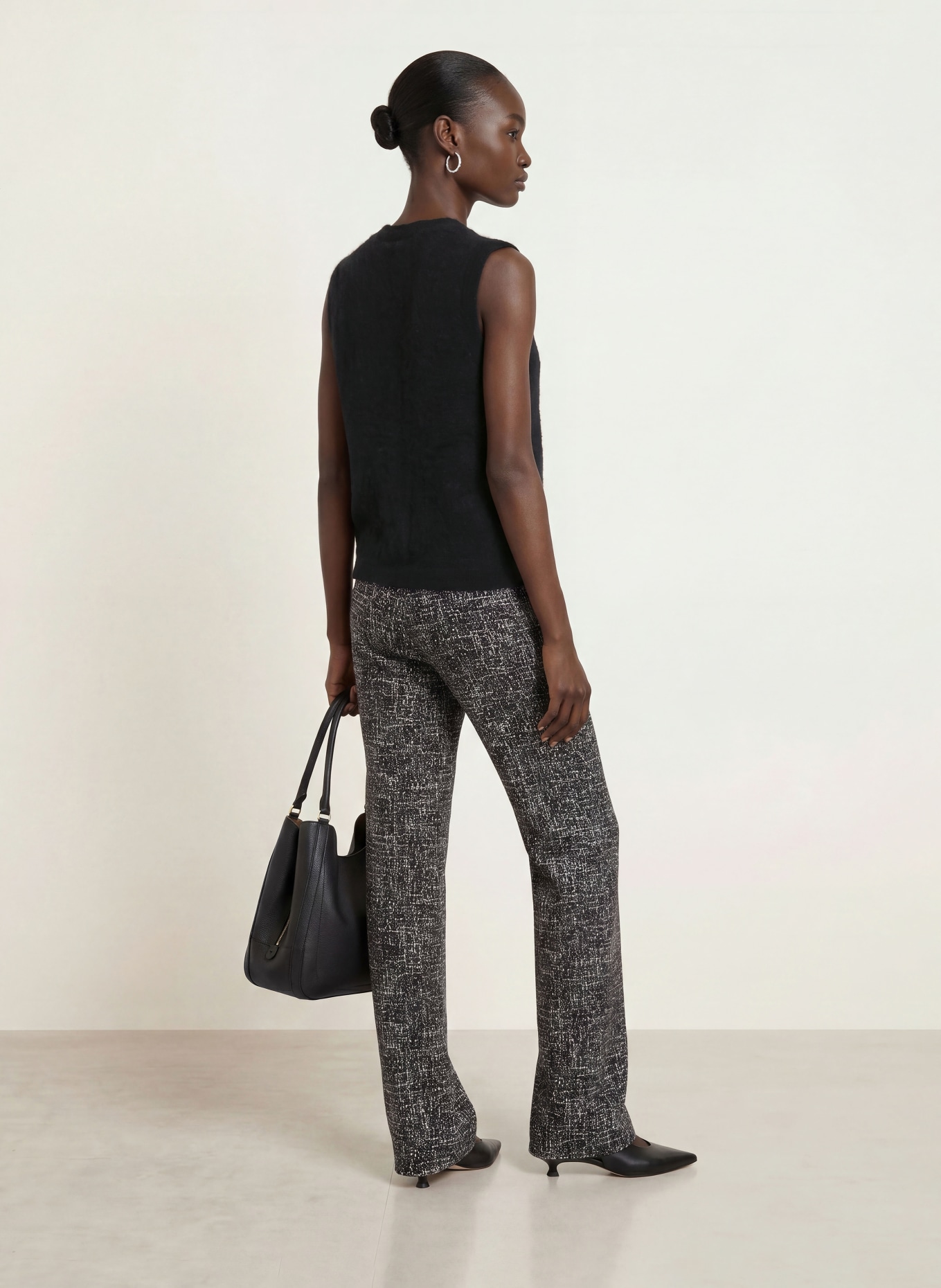 SEM PER LEI Cashmere-Pullover mit 3/4-Arm: SCHWARZ