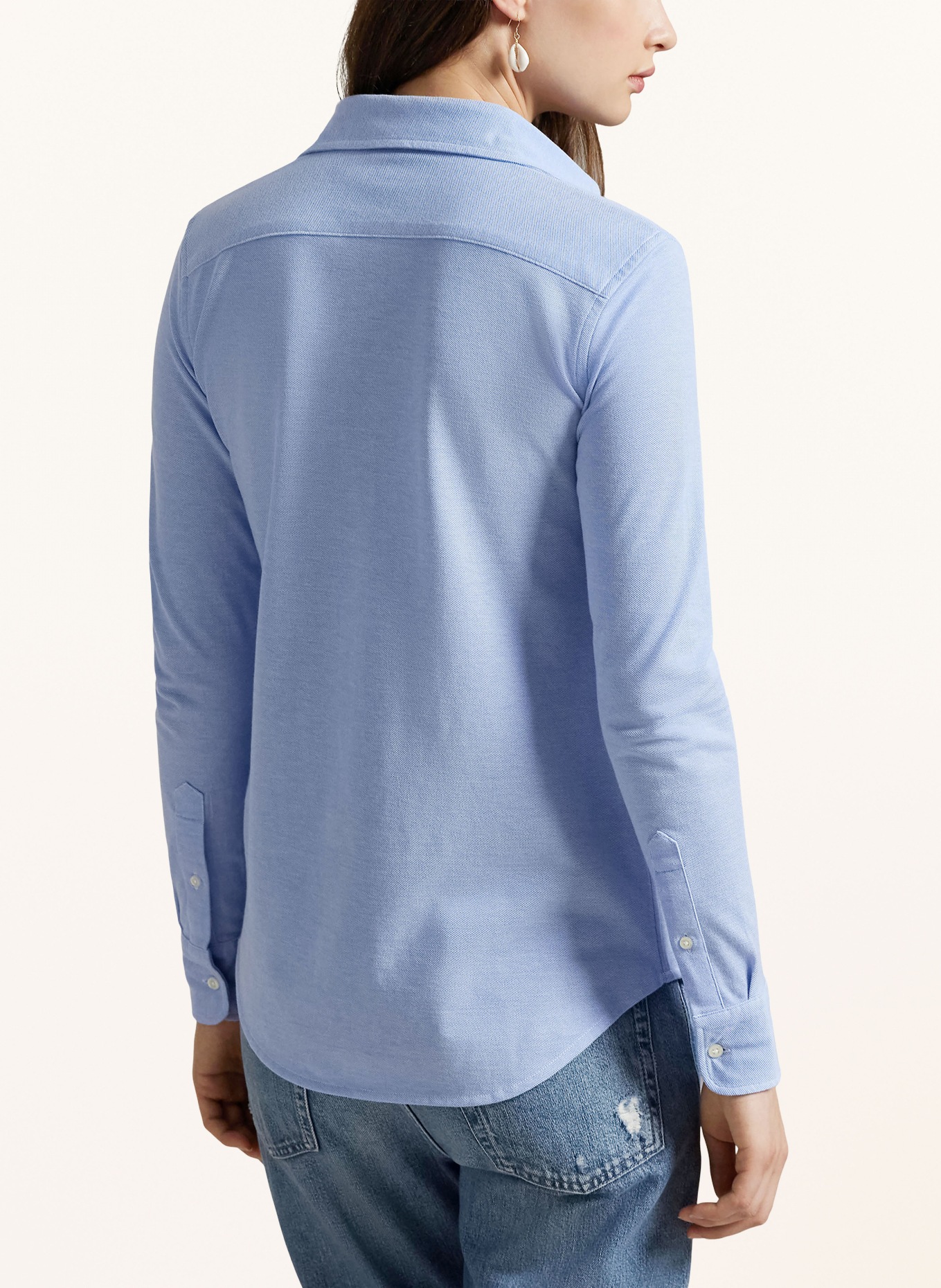 POLO RALPH LAUREN Piqué shirt blouse: LIGHT BLUE
