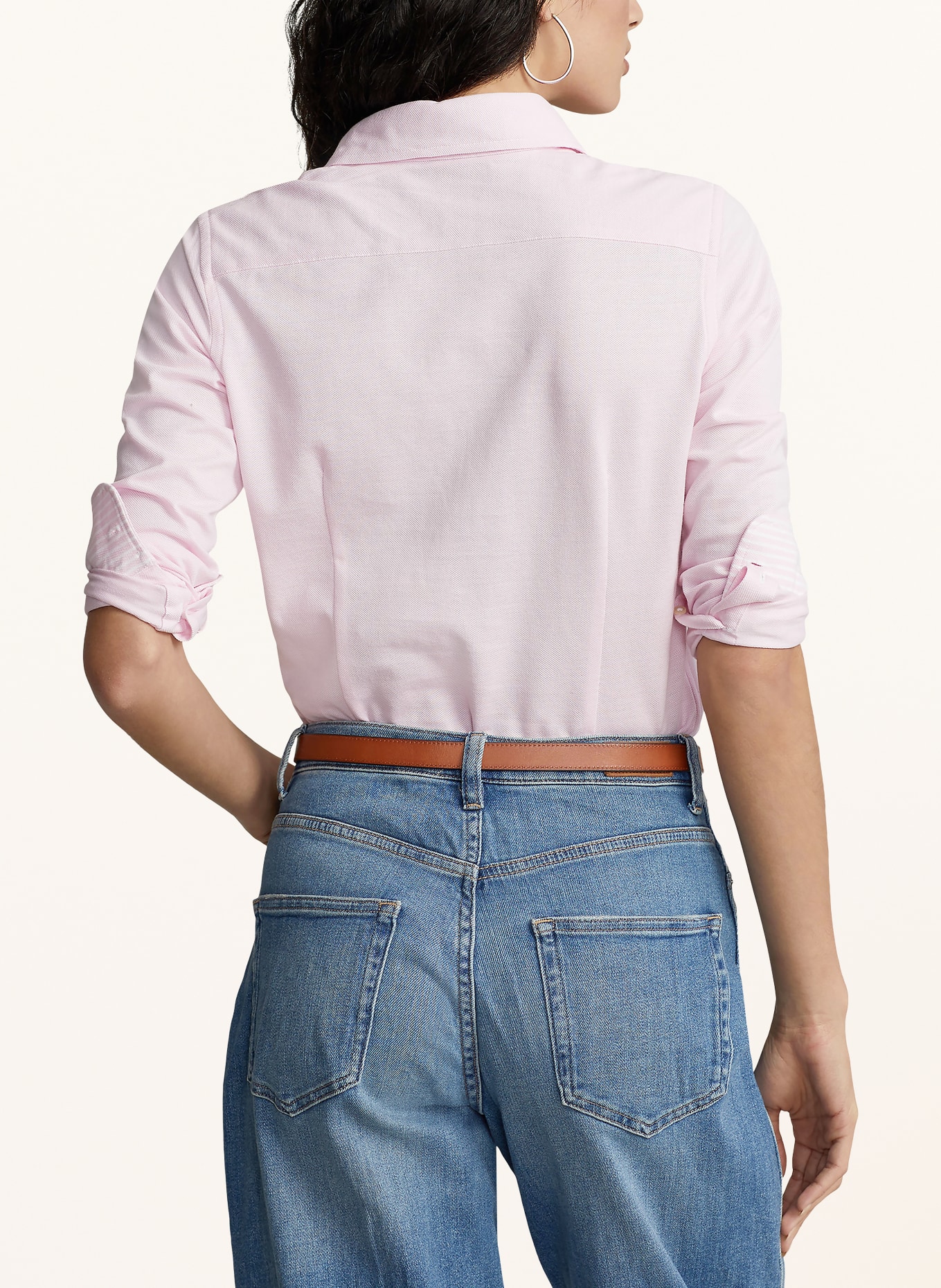 POLO RALPH LAUREN Piqué shirt blouse: LIGHT PINK
