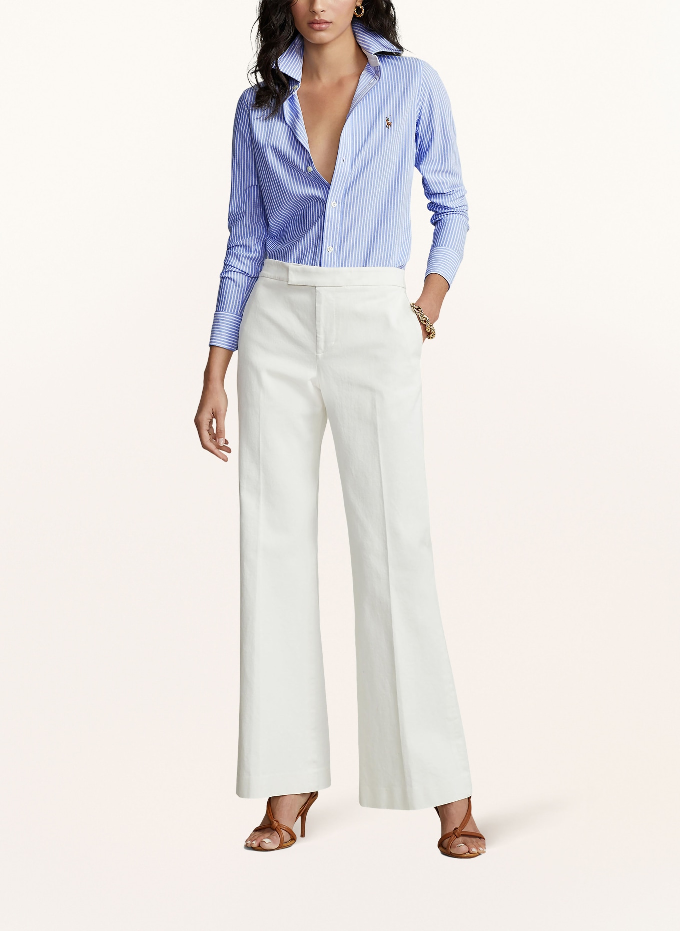 POLO RALPH LAUREN Shirt blouse: 002 HARBOR ISLAND BLUE/WHITE