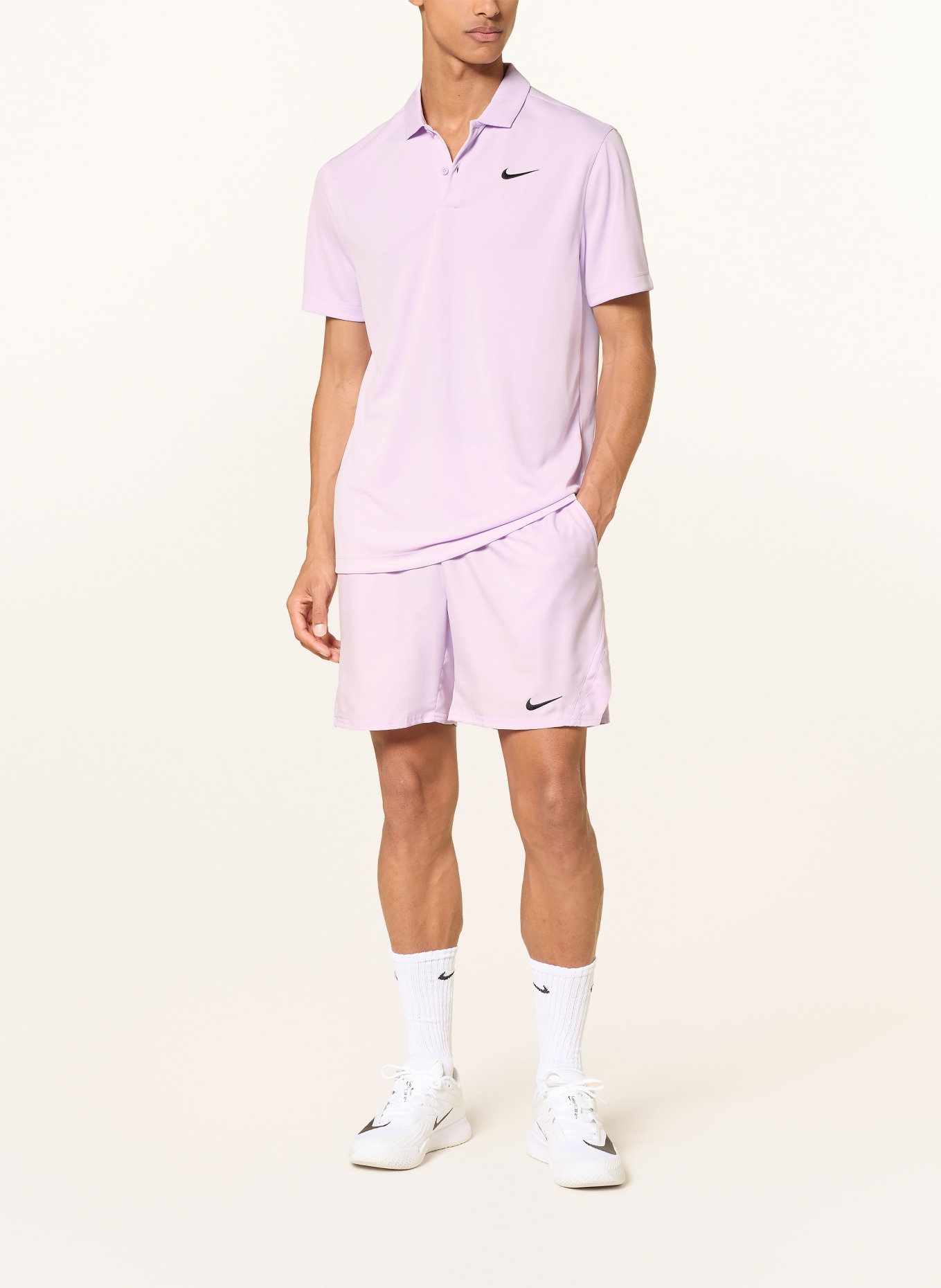 Nike Funkční polokošile COURT: SVĚTLE FIALOVÁ