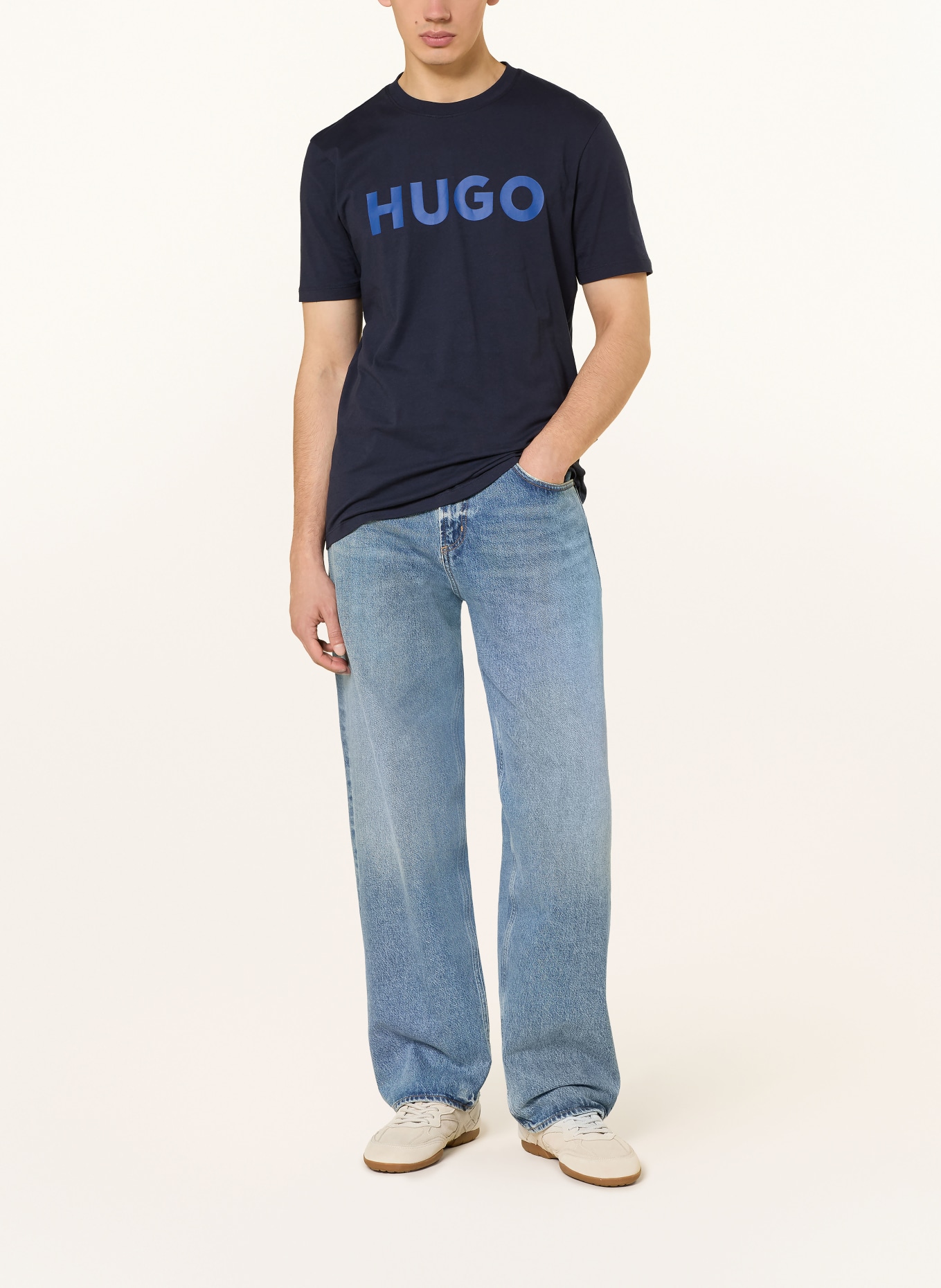 HUGO T-shirt DULIVIO: DONKERBLAUW / BLAUW