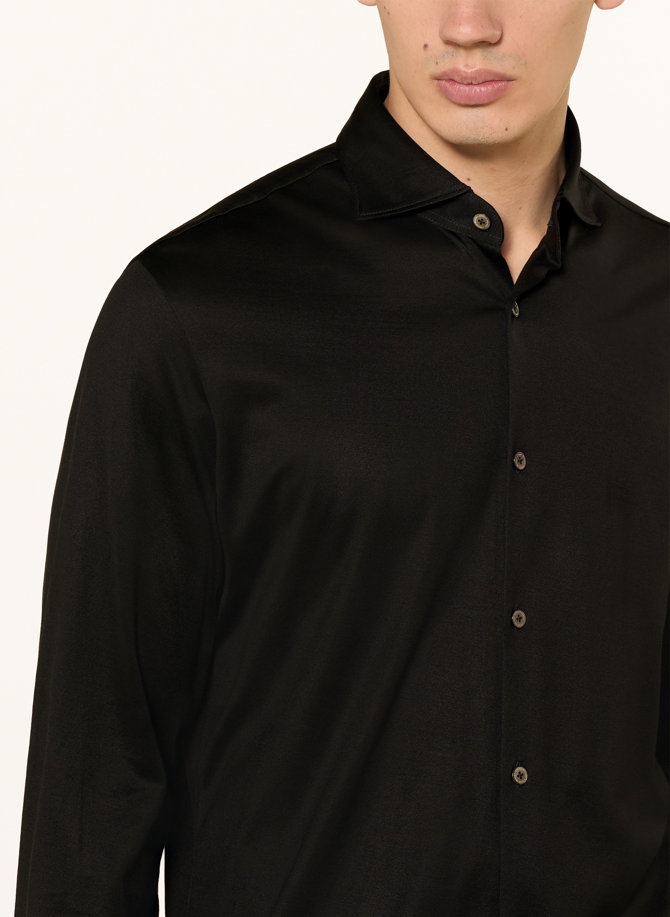 Stefan Brandt Jerseyhemd OTIS Slim Fit: SCHWARZ
