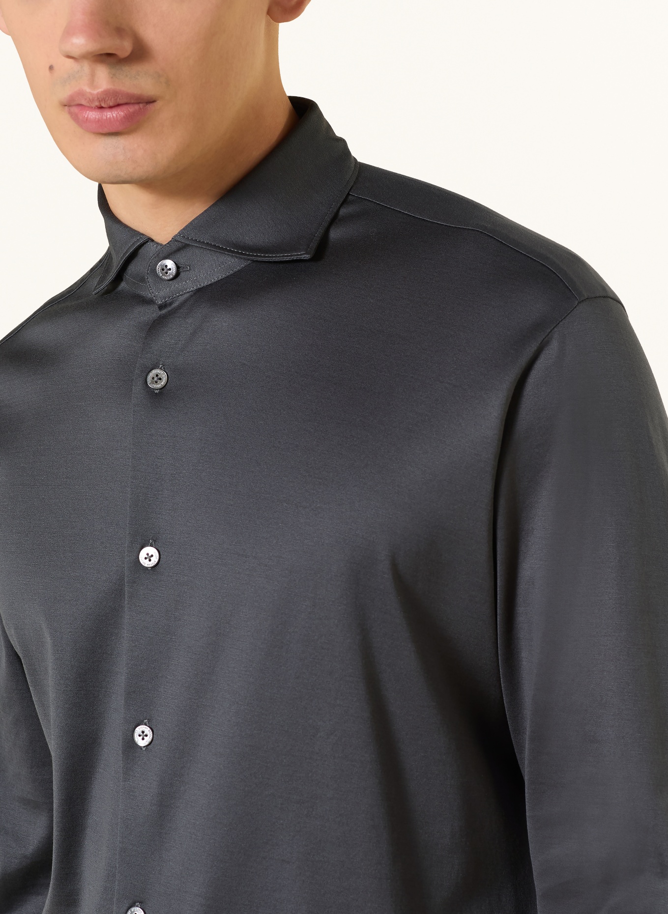 Stefan Brandt Jerseyhemd OTIS Slim Fit: DUNKELGRAU
