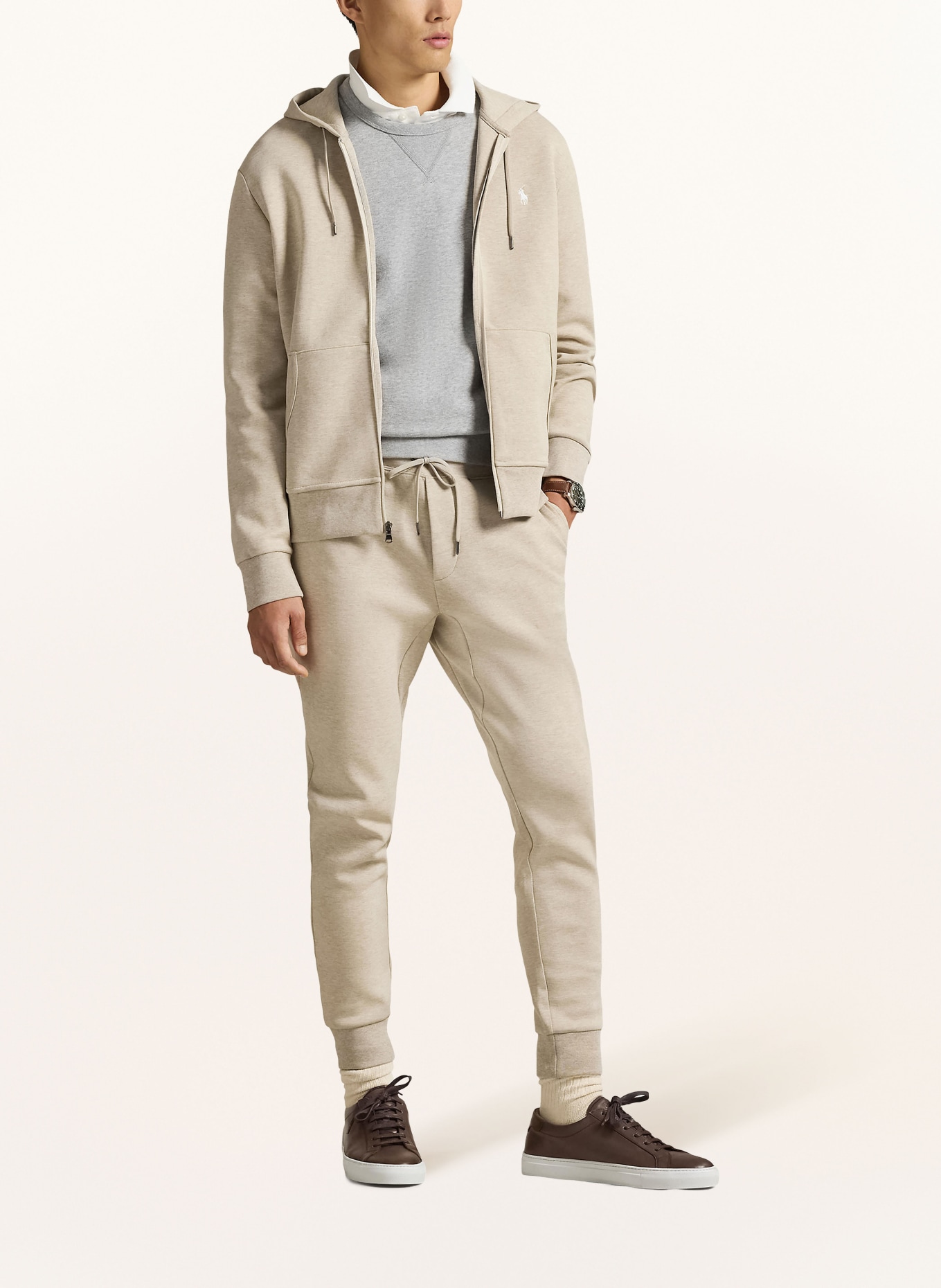 POLO RALPH LAUREN veste de survêtement: MARRON CLAIR