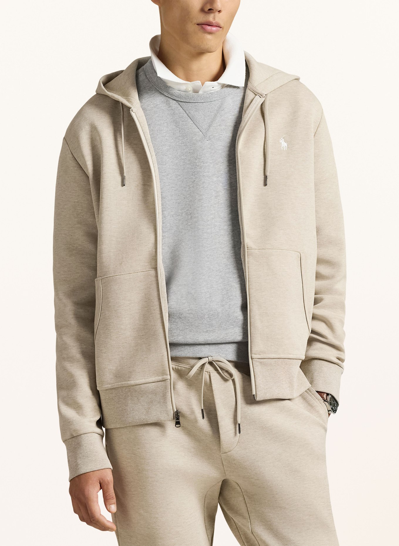 POLO RALPH LAUREN veste de survêtement: MARRON CLAIR