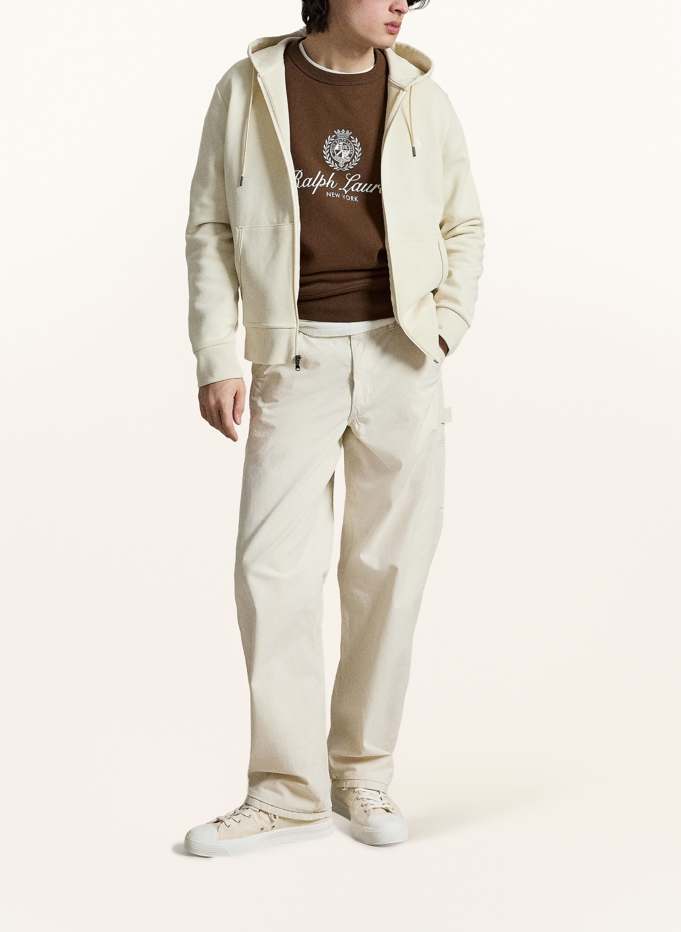 POLO RALPH LAUREN veste de survêtement: CRÈME