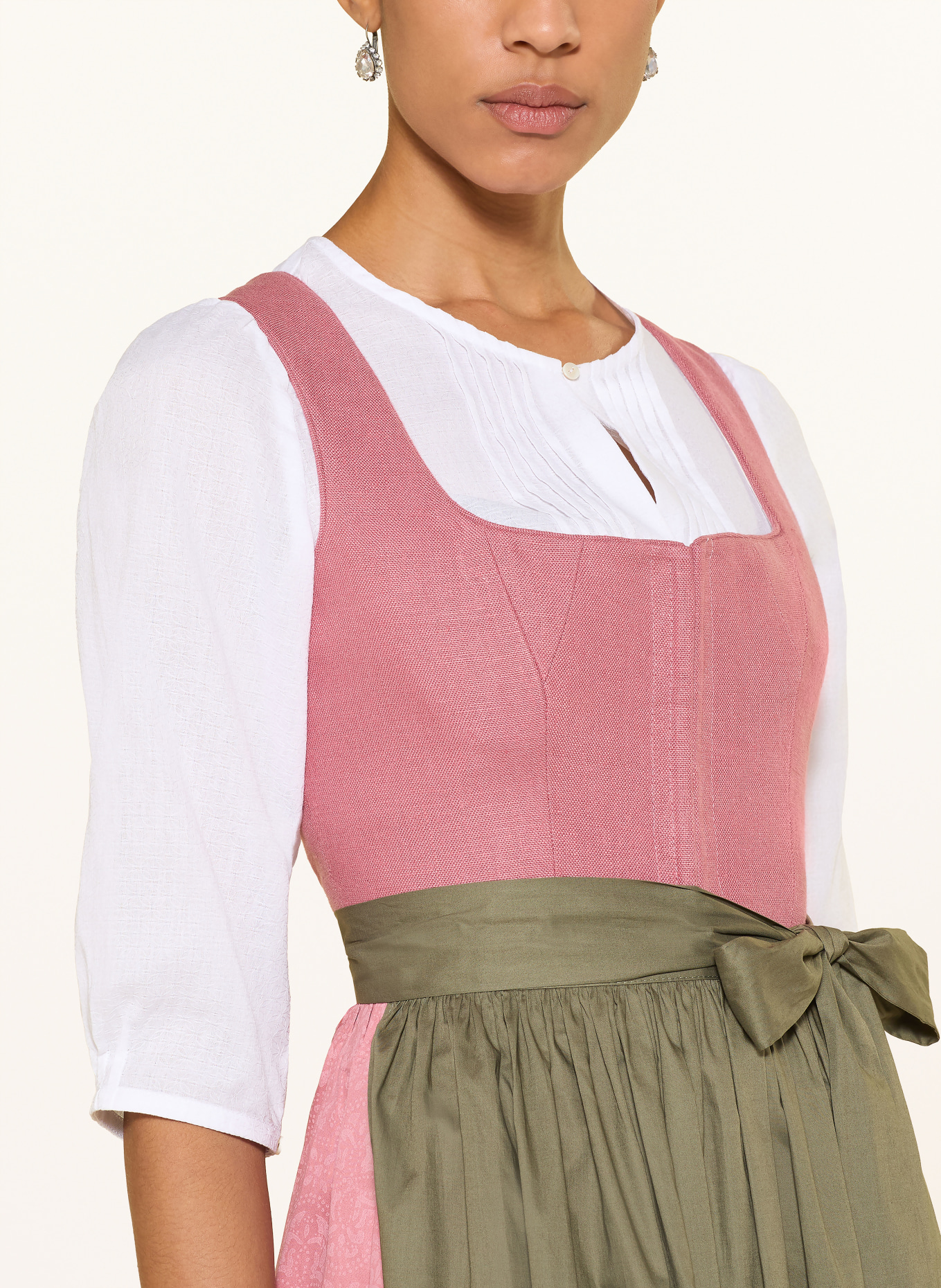 WALDORFF Dirndlbluse mit 3/4-Arm: WEISS