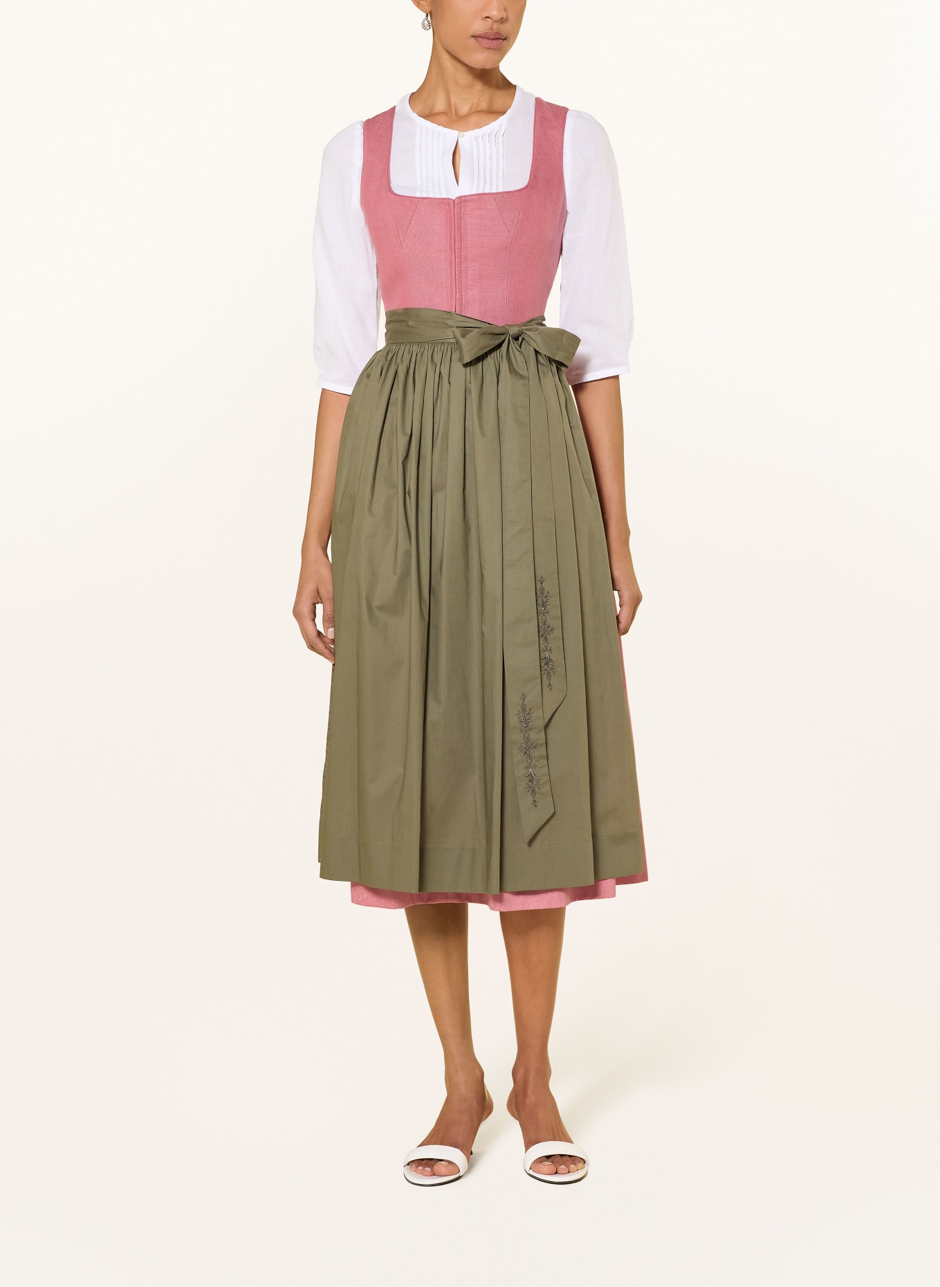 WALDORFF Dirndlbluse mit 3/4-Arm: WEISS