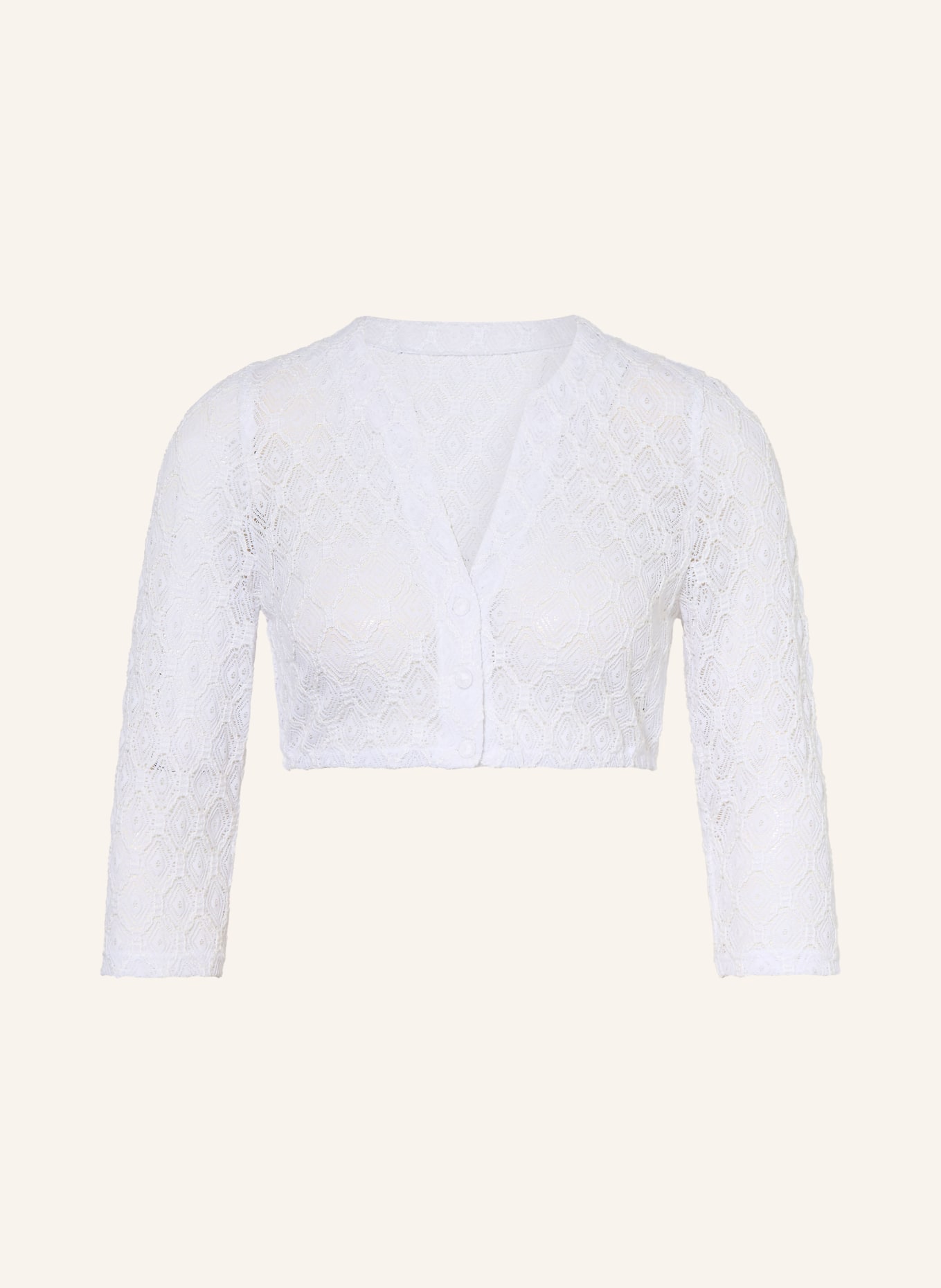 WALDORFF Dirndlbluse aus Spitze mit 3/4-Arm: WEISS
