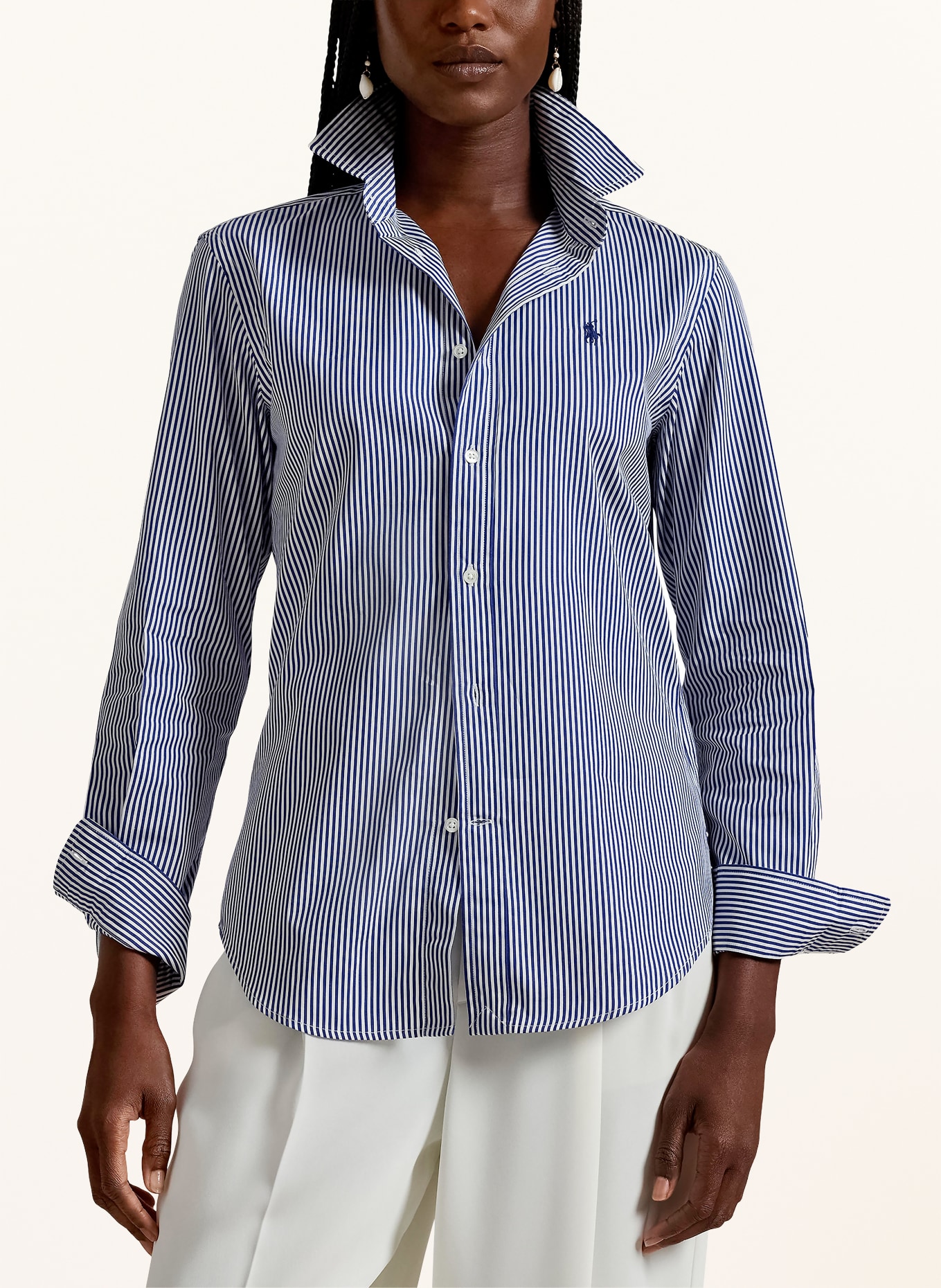 POLO RALPH LAUREN Shirt blouse: DARK BLUE / WHITE