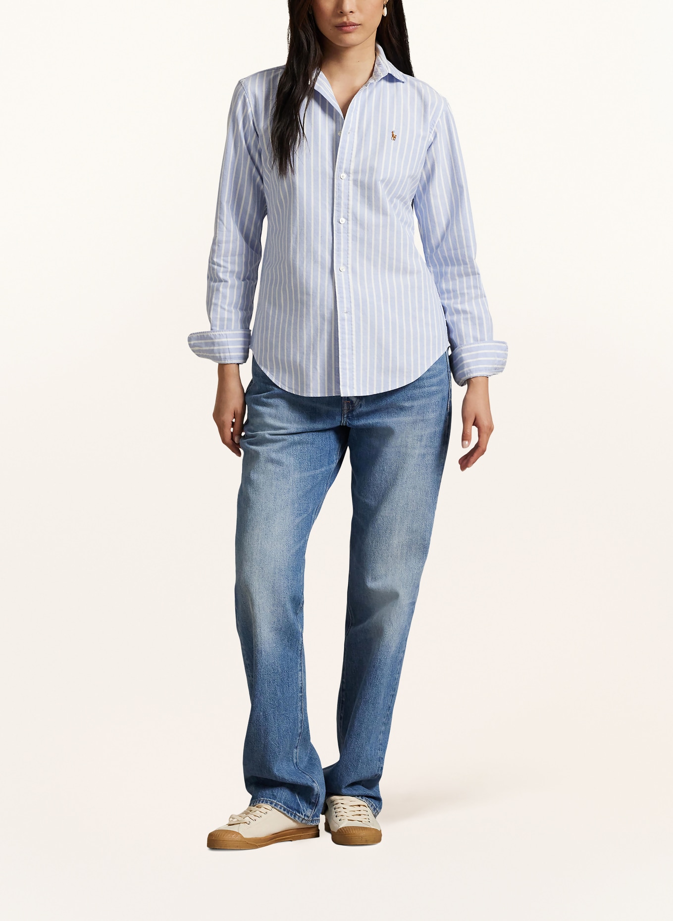 POLO RALPH LAUREN overhemdblouse: LICHTBLAUW / WIT