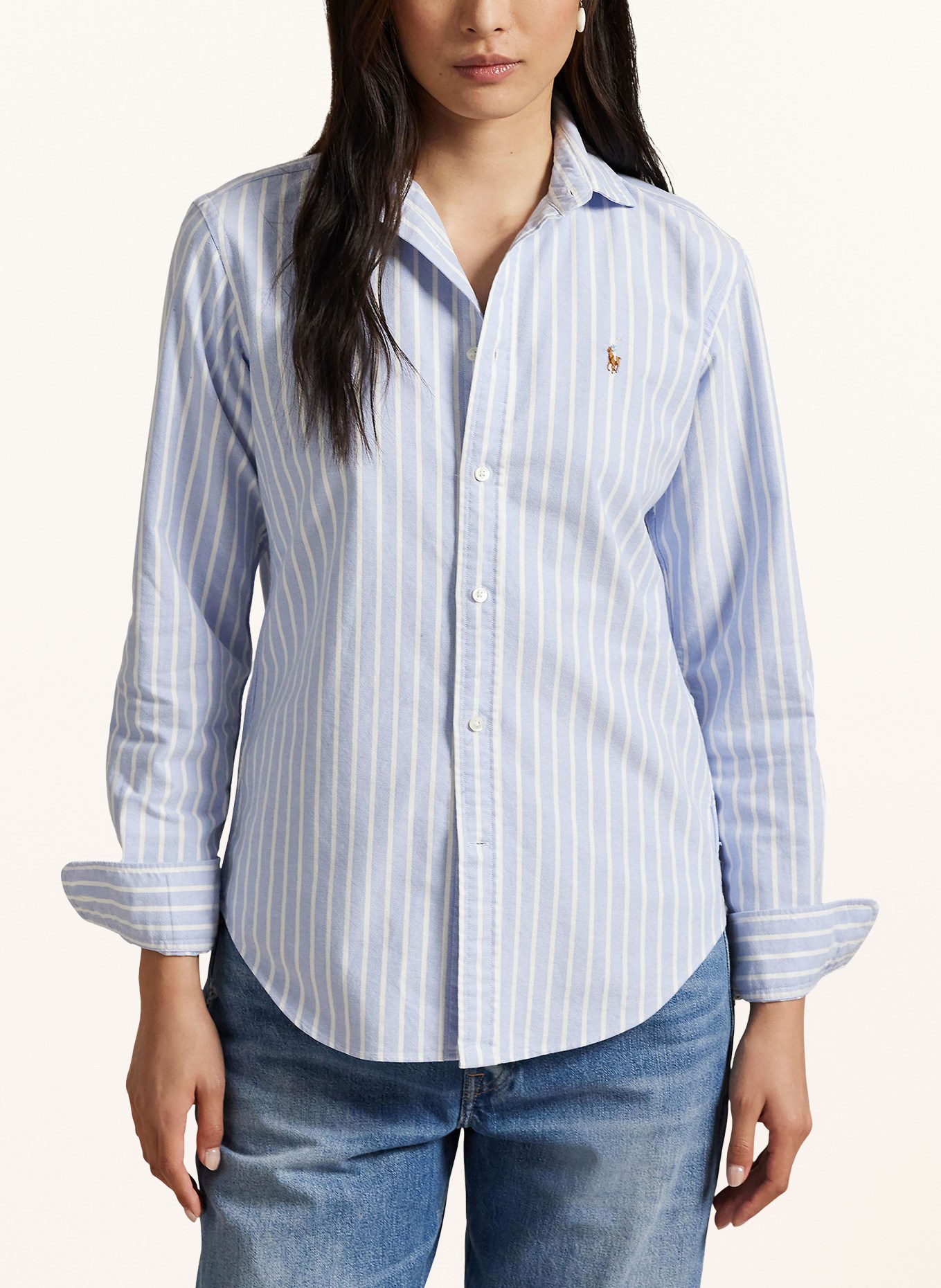 POLO RALPH LAUREN overhemdblouse: LICHTBLAUW / WIT