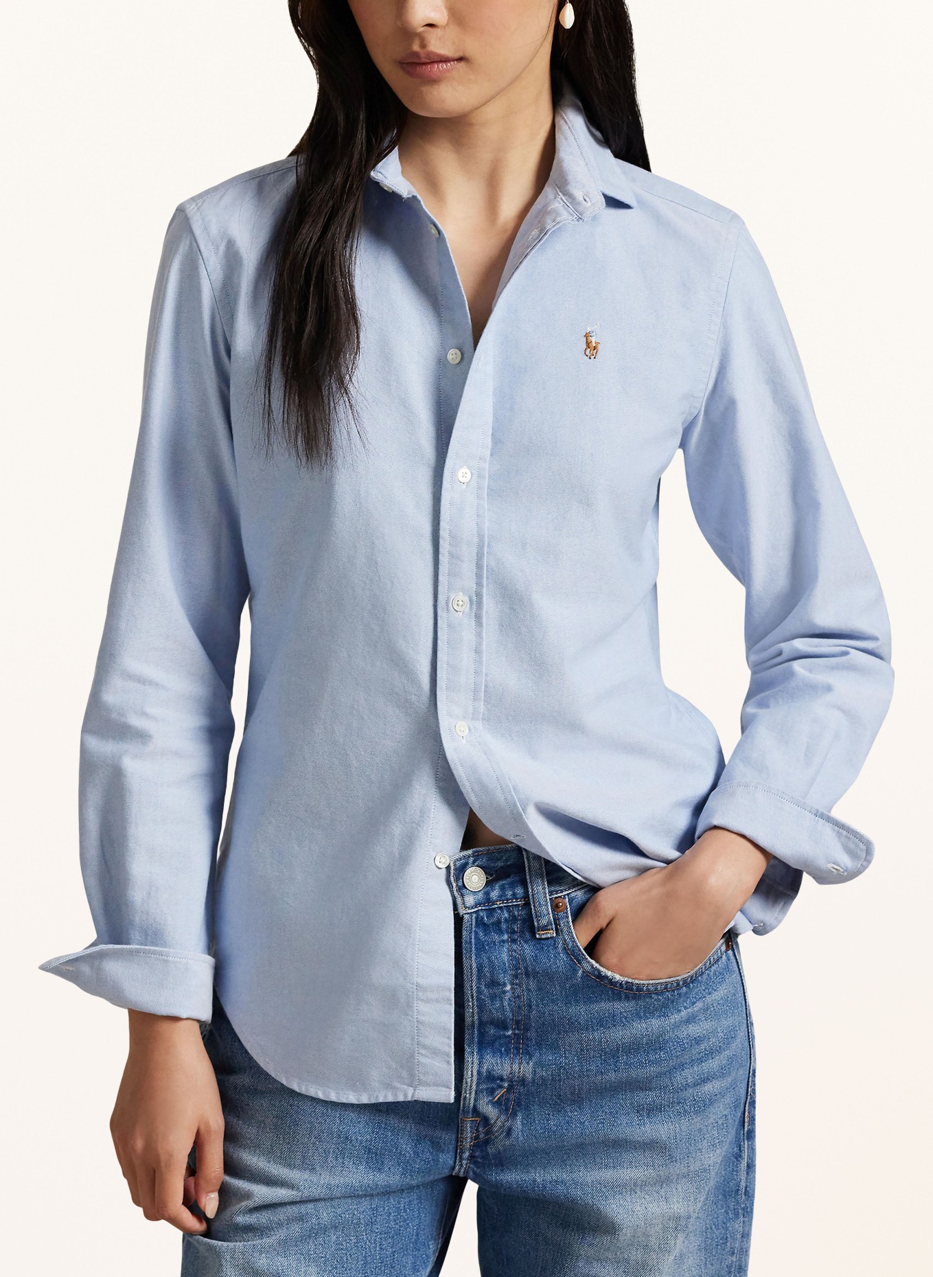 POLO RALPH LAUREN Shirt blouse: LIGHT BLUE