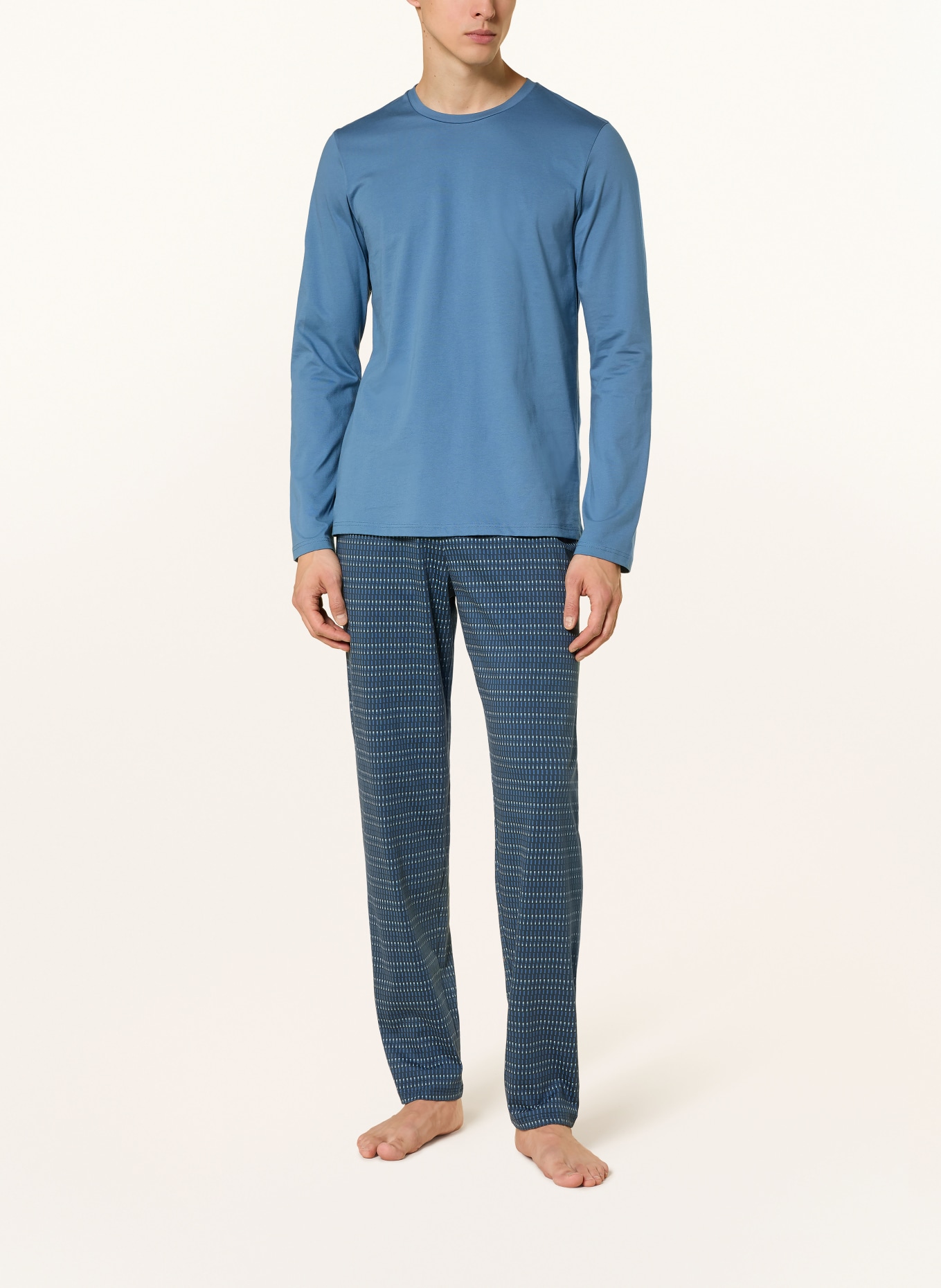 SCHIESSER Pyjama CASUAL ESSENTIALS: BLAUW / DONKERBLAUW