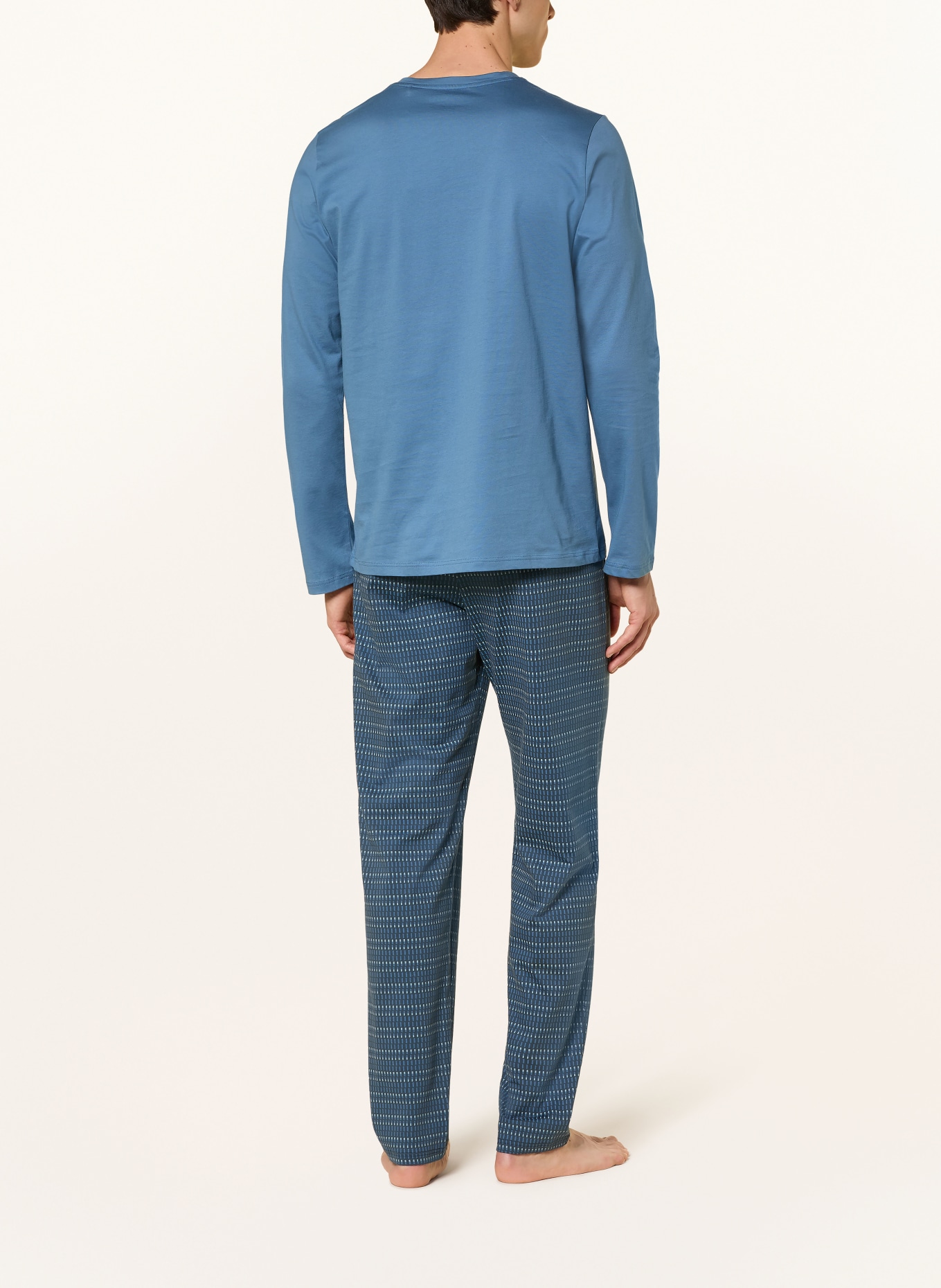 SCHIESSER Pyjama CASUAL ESSENTIALS: BLAUW / DONKERBLAUW