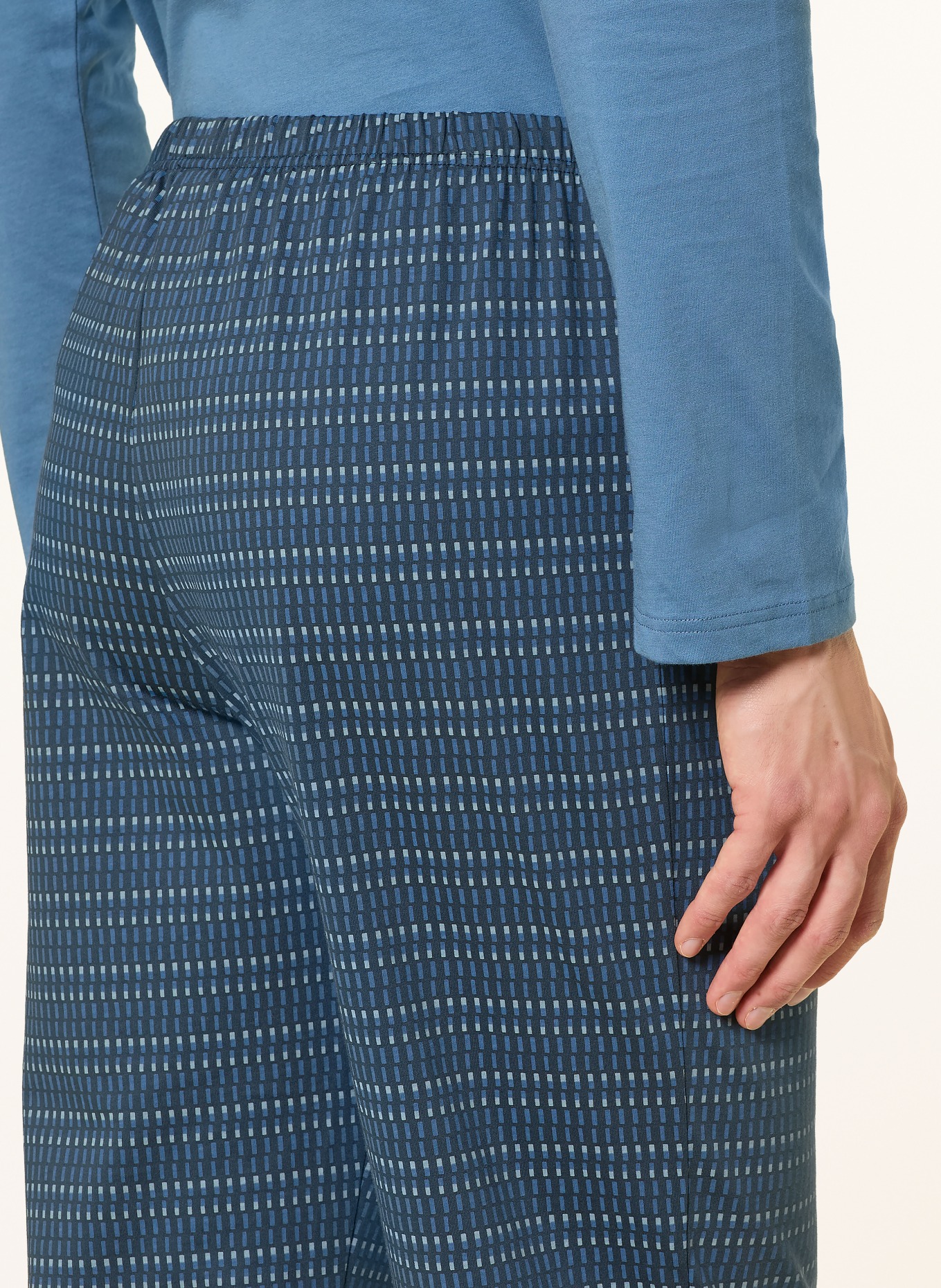 SCHIESSER Pyjama CASUAL ESSENTIALS: BLAUW / DONKERBLAUW