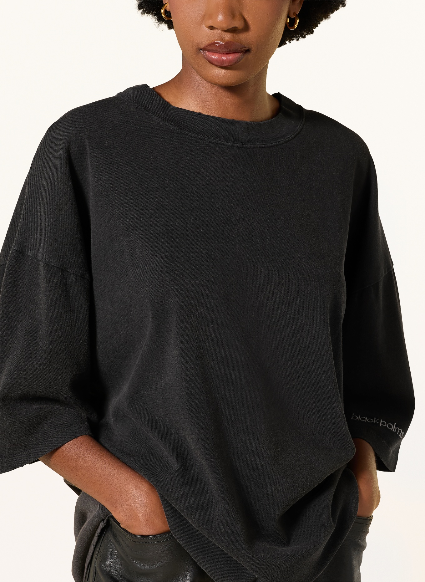 black palms Oversized-Shirt: DUNKELGRAU