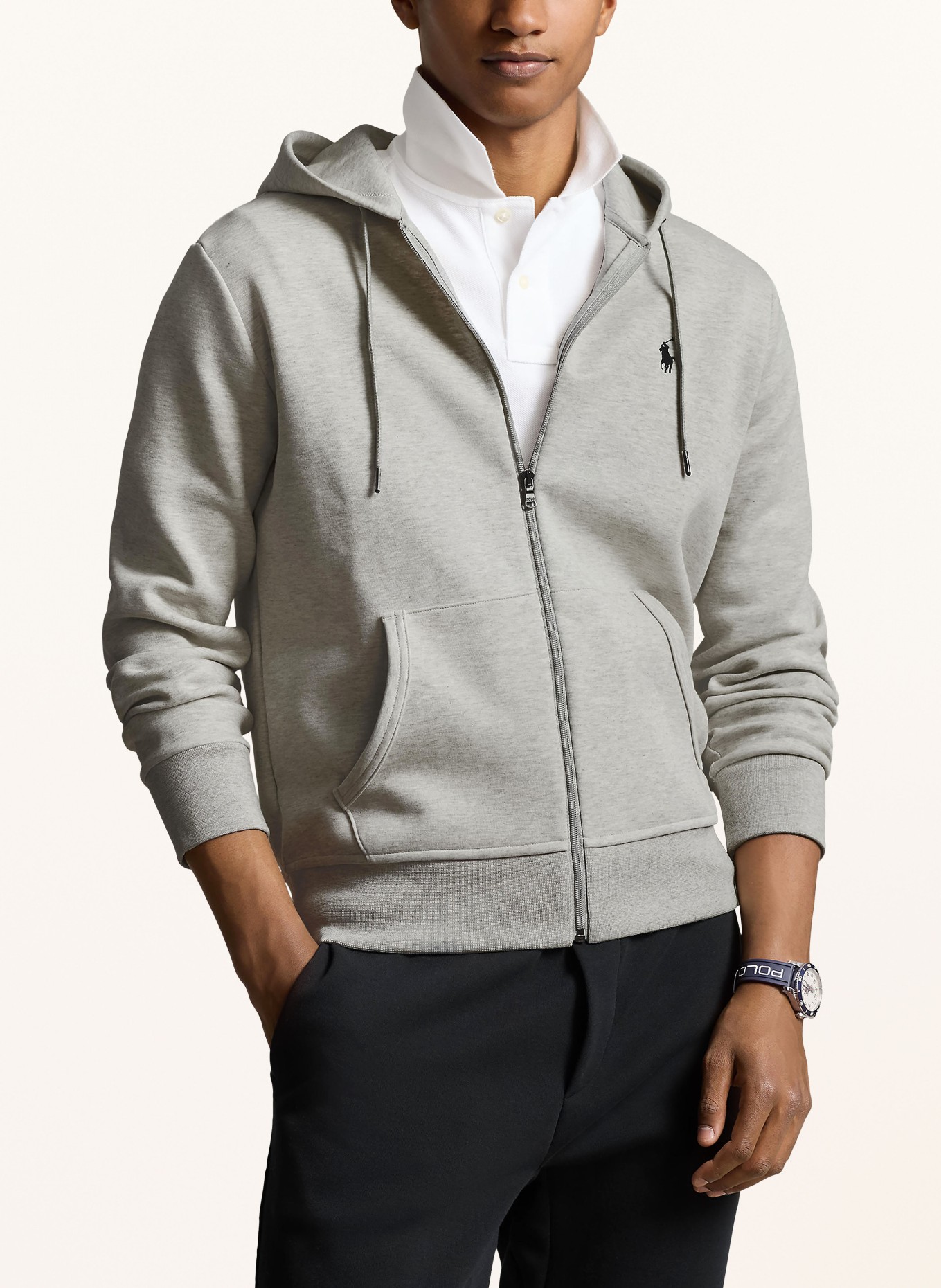 POLO RALPH LAUREN Mikinová bunda: SVĚTLE ŠEDÁ