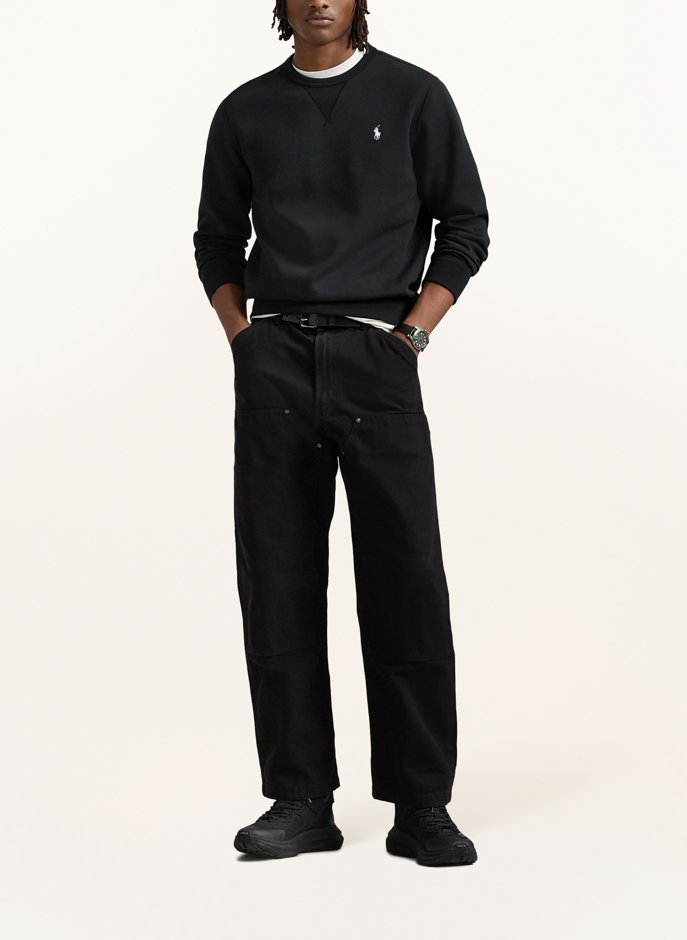 POLO RALPH LAUREN Sweatshirt: ZWART / WIT