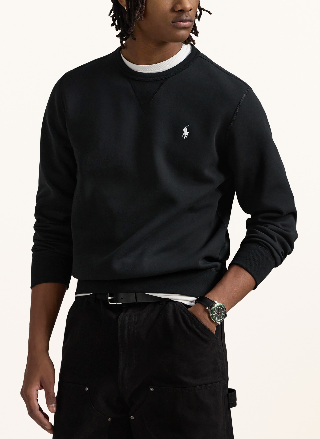 POLO RALPH LAUREN Sweatshirt: ZWART / WIT