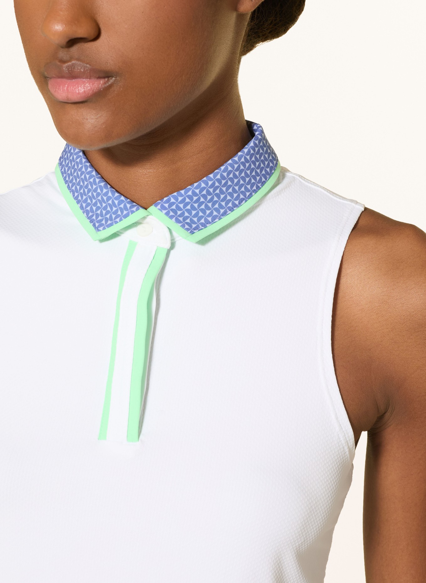 UNDER ARMOUR Functional Polo Shirt UA ISO CHILL: WHITE / PURPLE / LIGHT GREEN