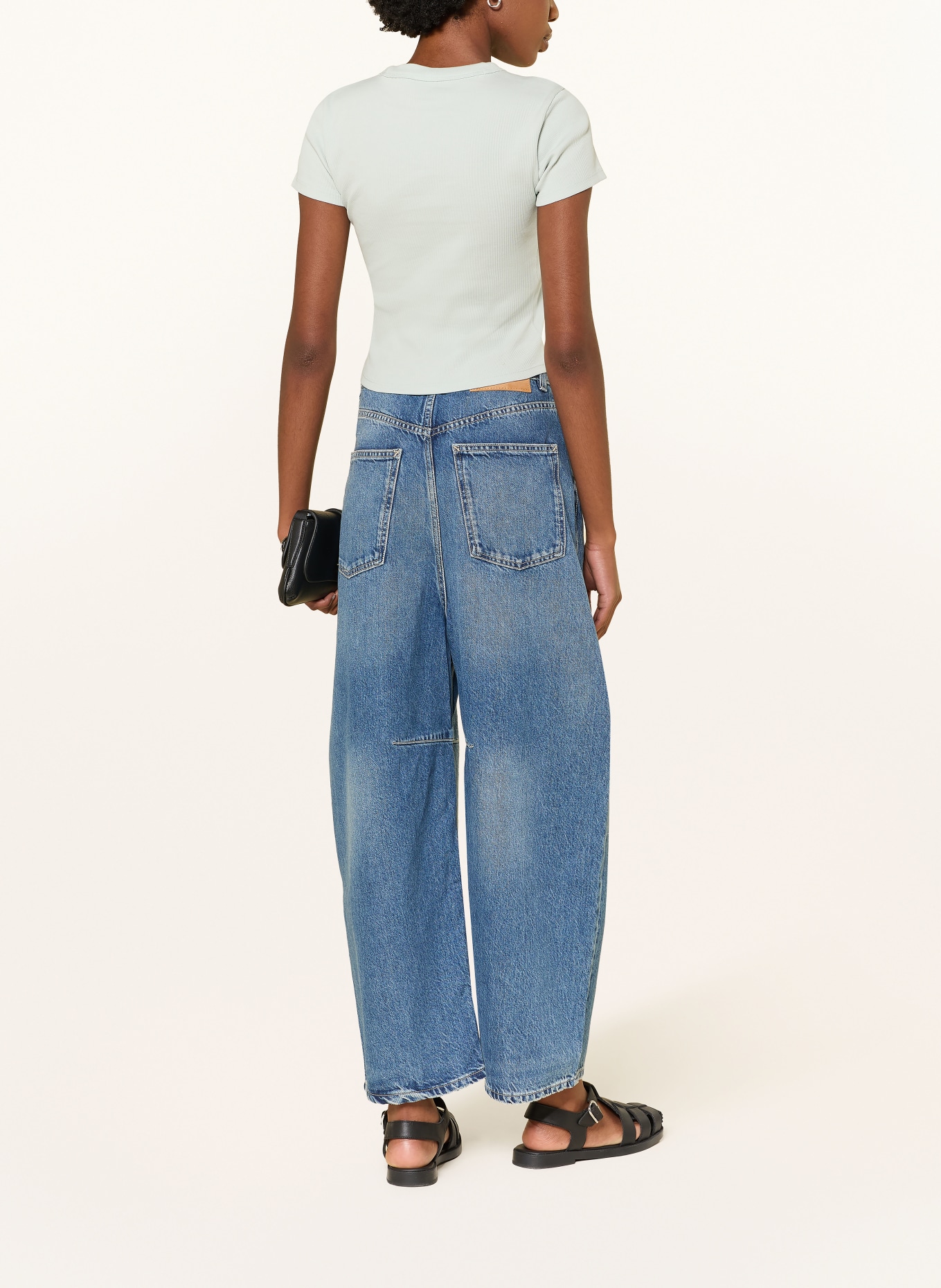 HUGO Cropped-Shirt: MINT