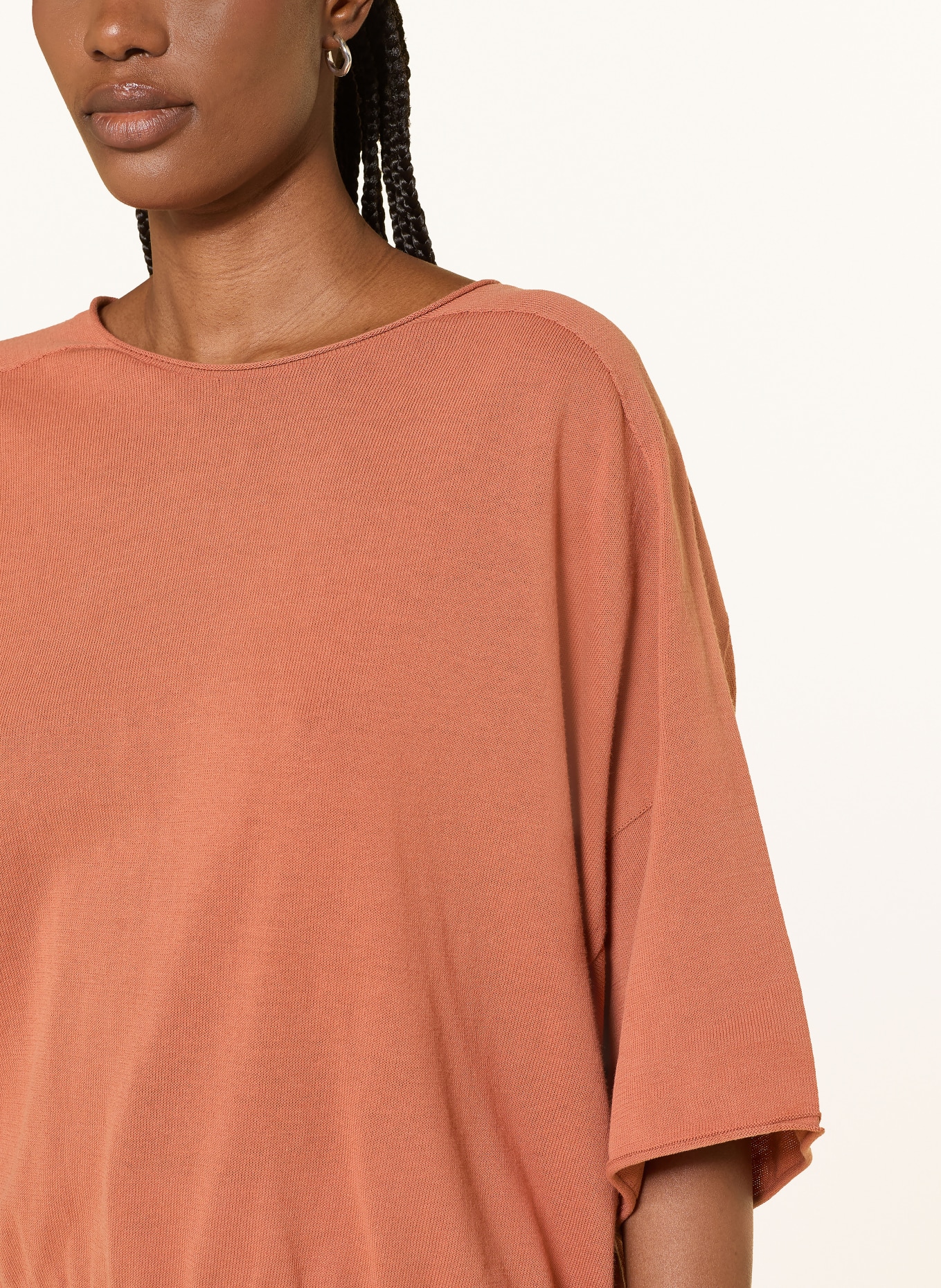 DRYKORN Gebreid shirt DILARY: DONKERORANJE