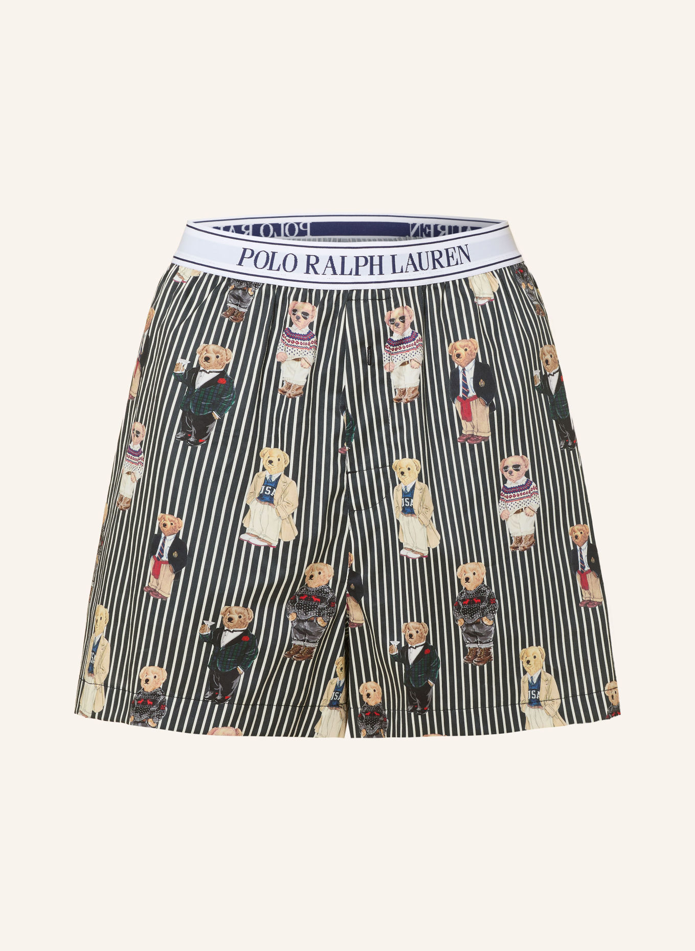 POLO RALPH LAUREN slaapshort: DONKERGROEN / BEIGE / WIT
