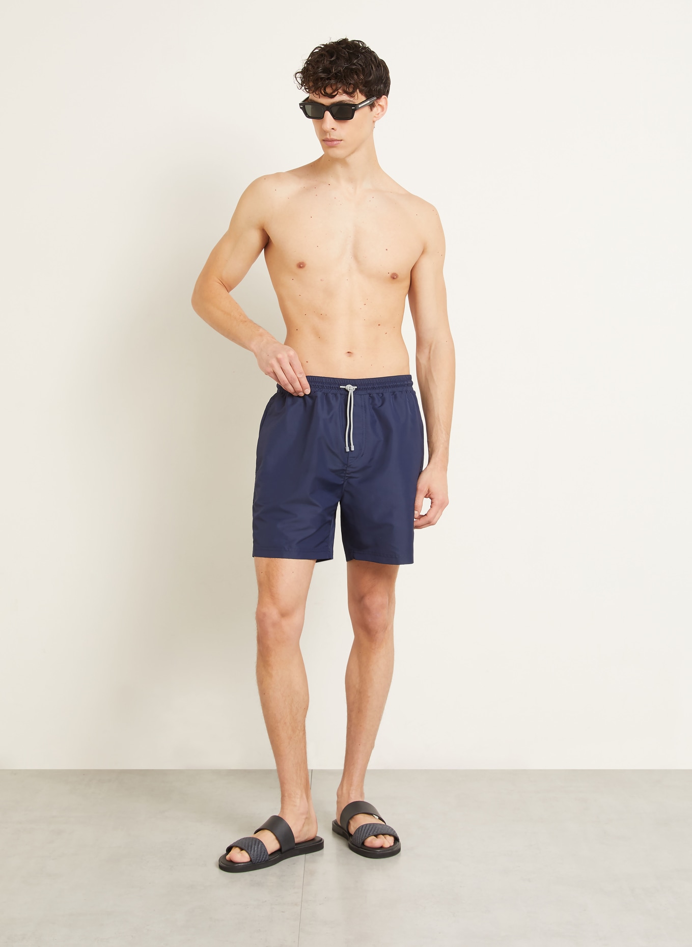 BRUNELLO CUCINELLI zwemshort: DONKERBLAUW