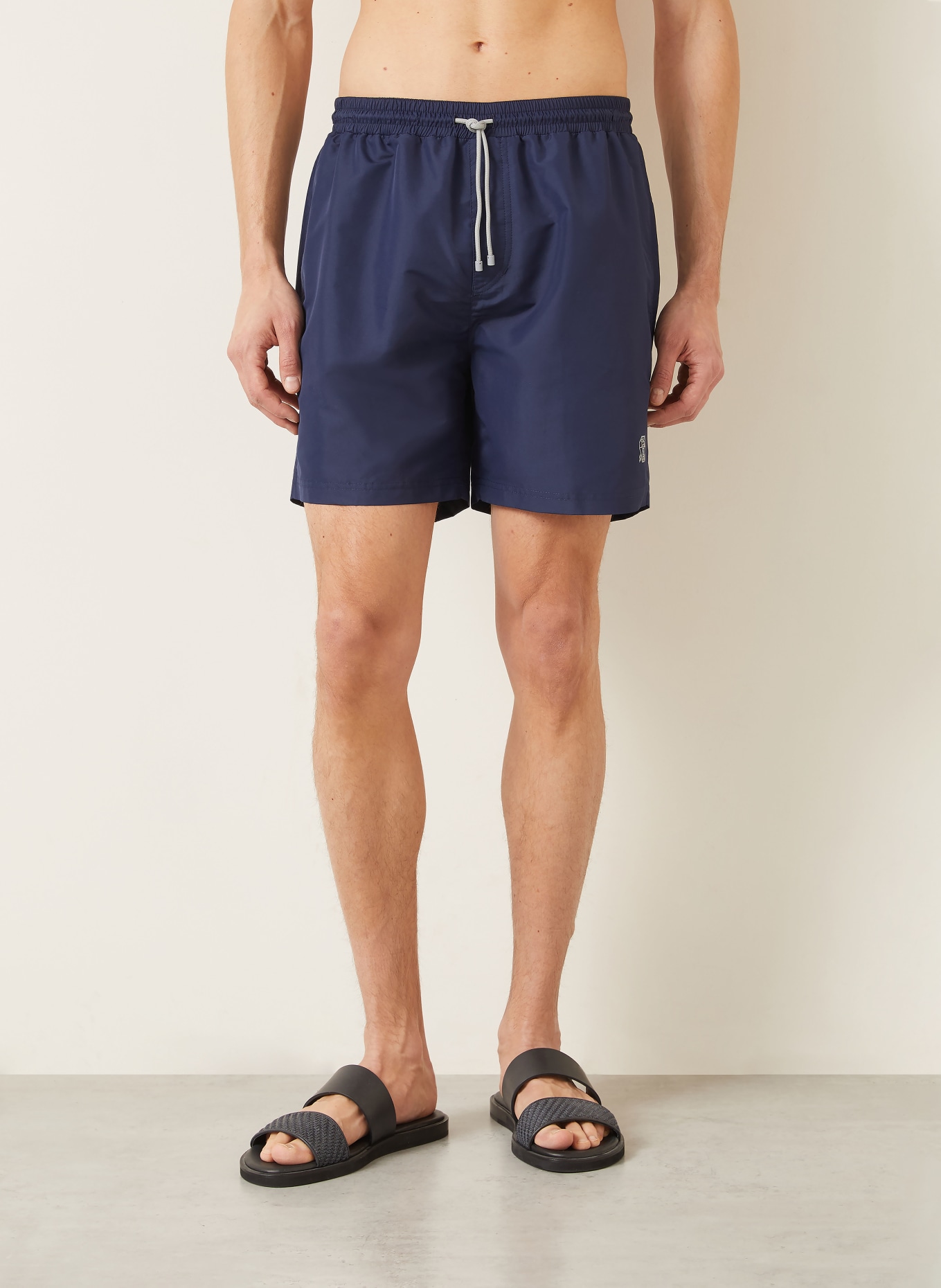 BRUNELLO CUCINELLI zwemshort: DONKERBLAUW