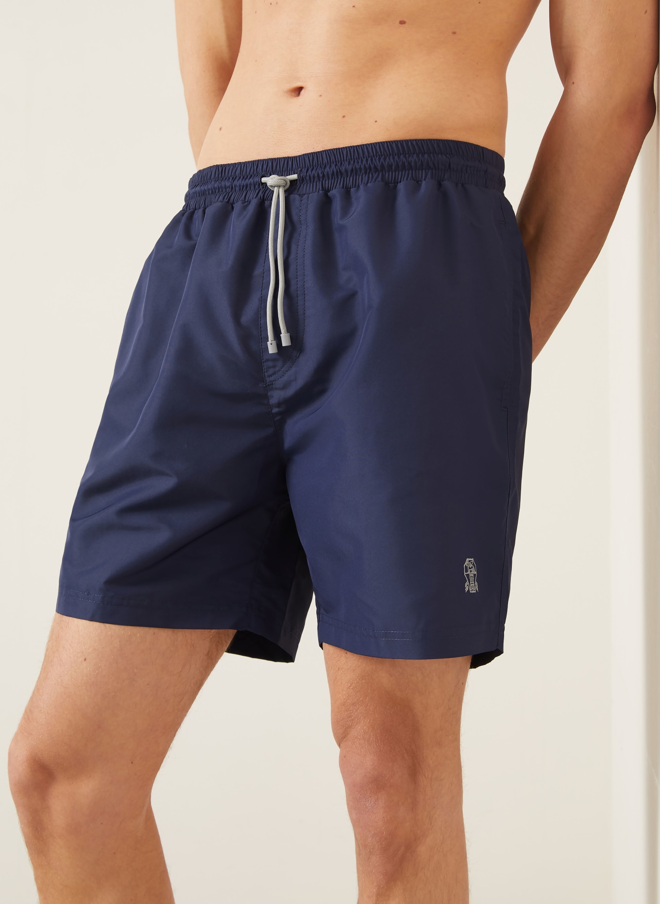 BRUNELLO CUCINELLI zwemshort: DONKERBLAUW